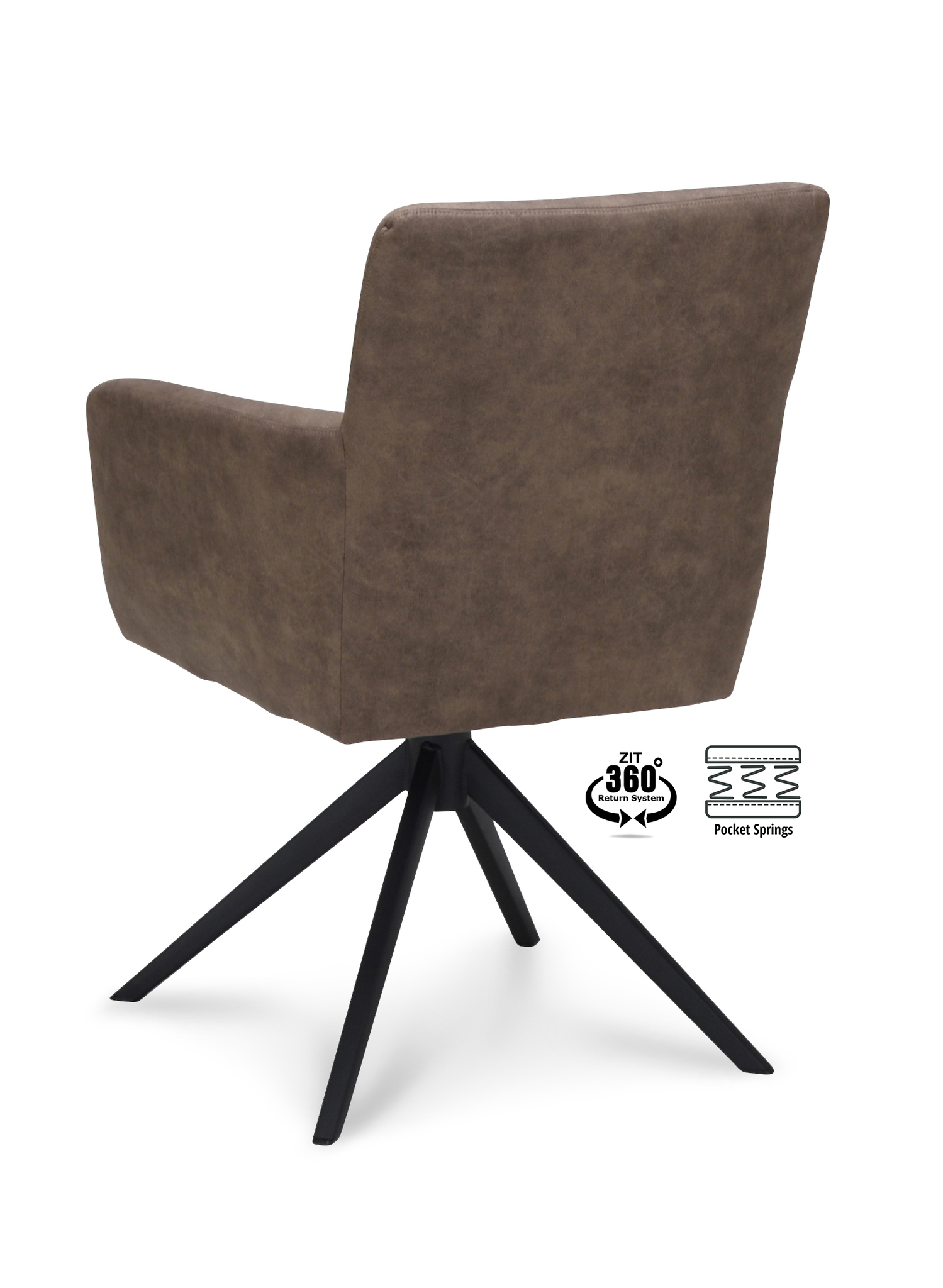 2048339-3.jpg Armstoel Maeve Stof Cowboy 809 Steenpoot Zwart 360° Retoursysteem - Afbeelding 4