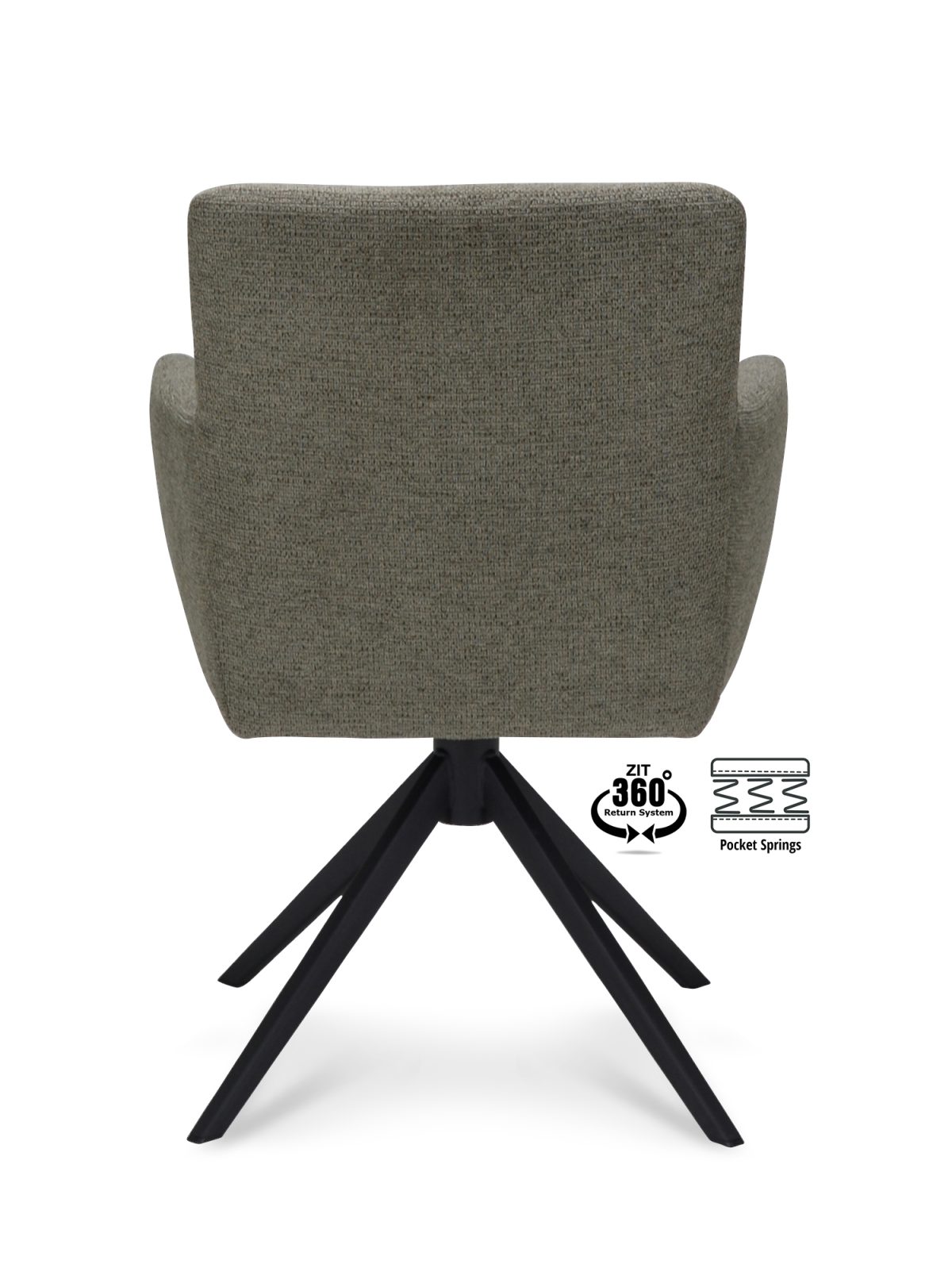 Armstoel Maeve Stof Mito Hunter 156 Poot Zwart 360° Retour-systeem - Afbeelding 5