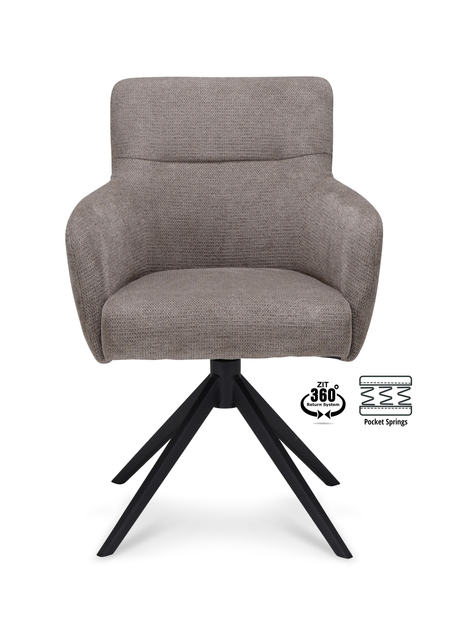 2048341-1.jpg Armstoel Maeve Stof Mito Liver 10 Poot Zwart 360° Retour-systeem - Afbeelding 2