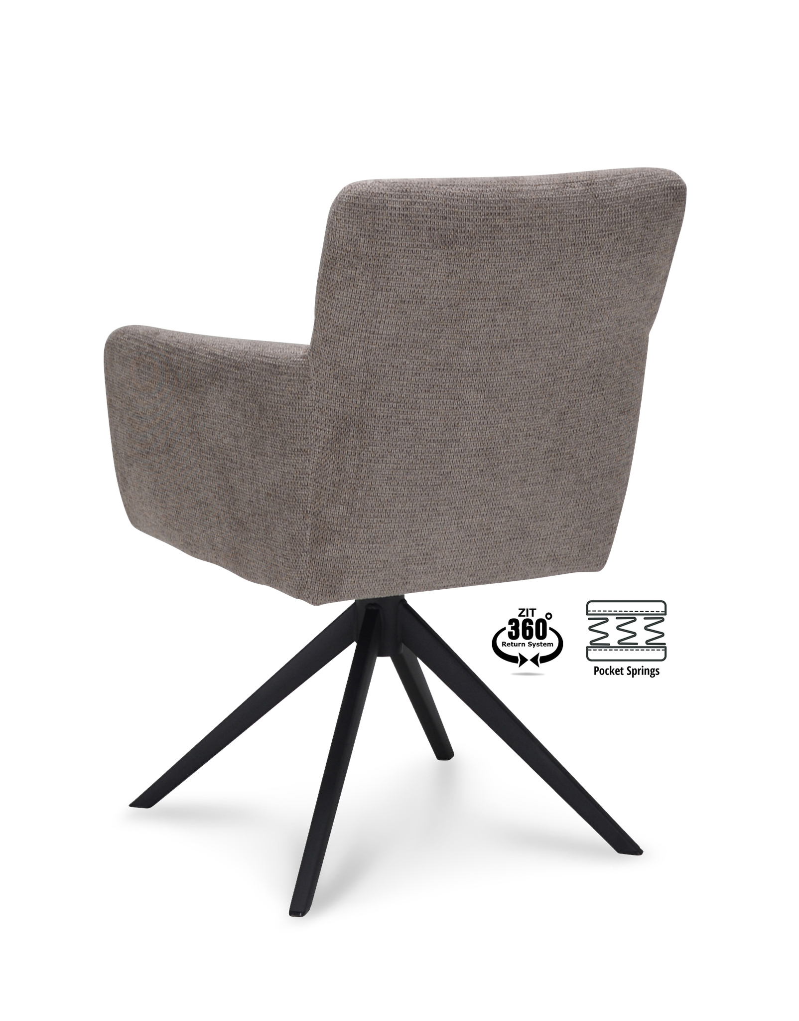 2048341-3.jpg Armstoel Maeve Stof Mito Liver 10 Poot Zwart 360° Retour-systeem - Afbeelding 4
