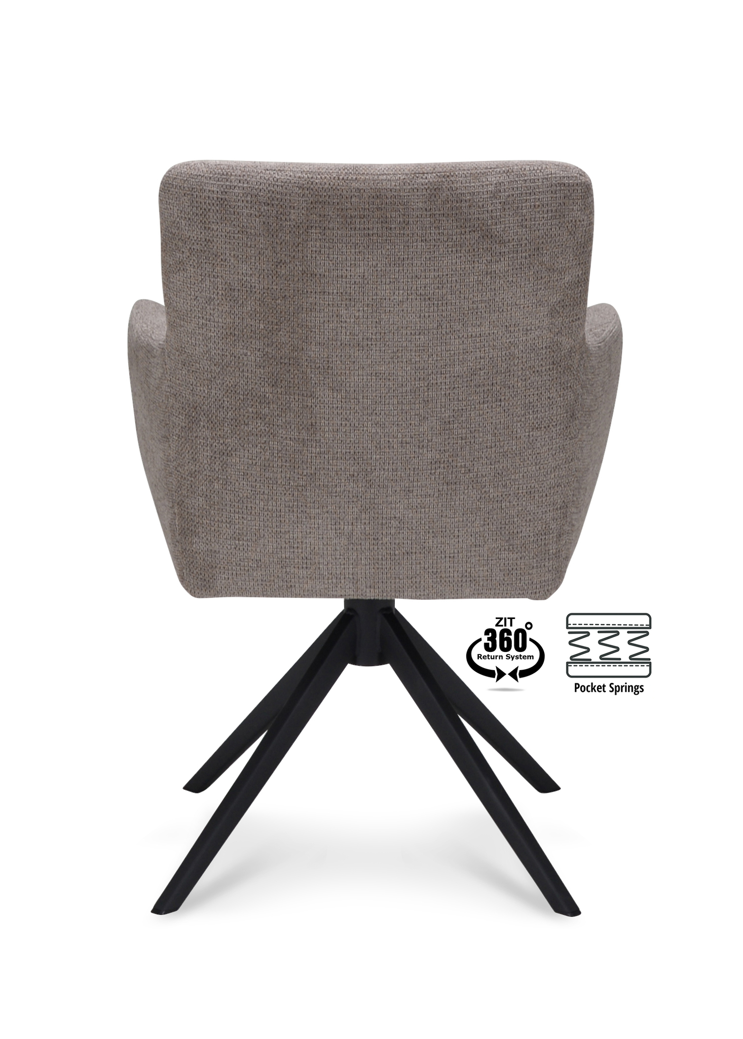 2048341-4.jpg Armstoel Maeve Stof Mito Liver 10 Poot Zwart 360° Retour-systeem - Afbeelding 5