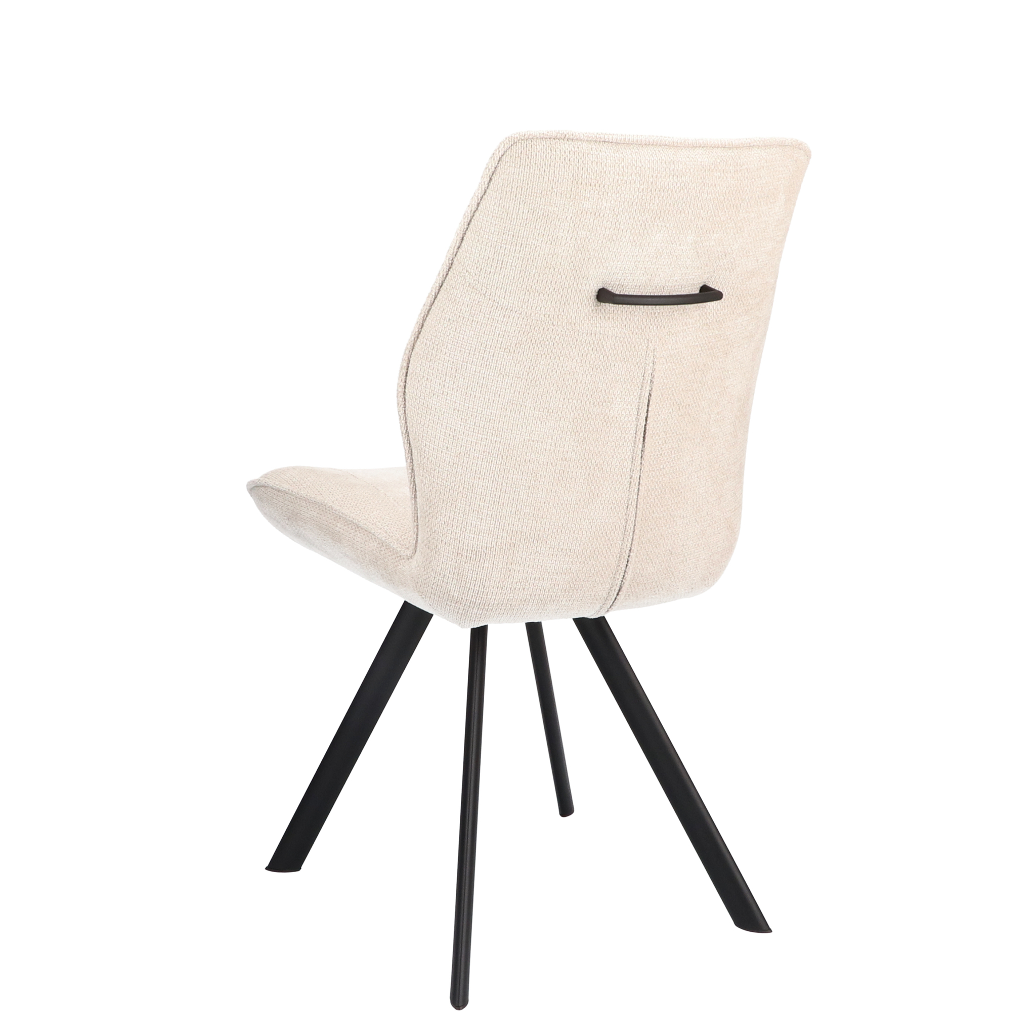 2048349-1.jpg Stoel Jade Stof Mito Natural 01 Poot Zwart - Afbeelding 2