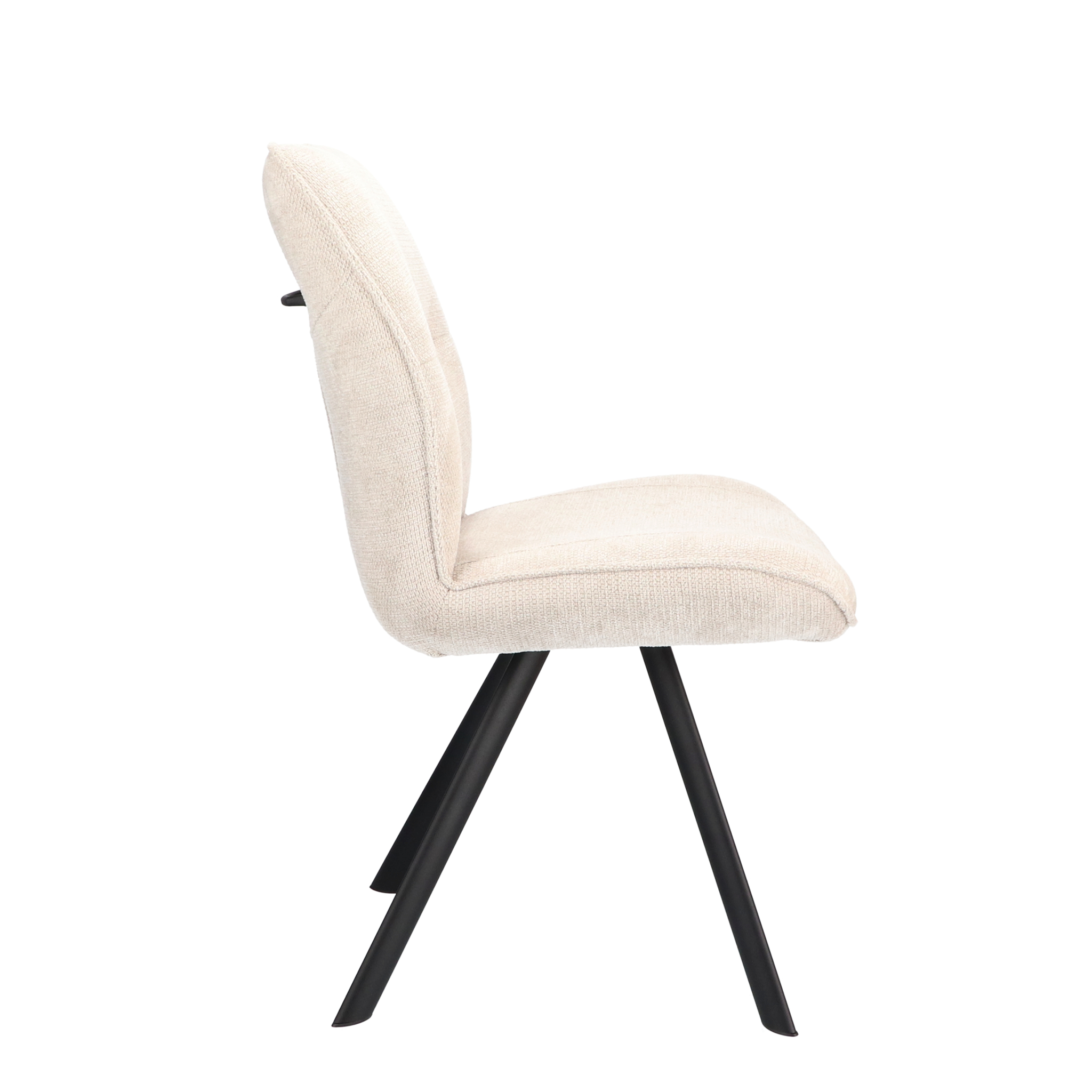 2048349-3.jpg Stoel Jade Stof Mito Natural 01 Poot Zwart - Afbeelding 4