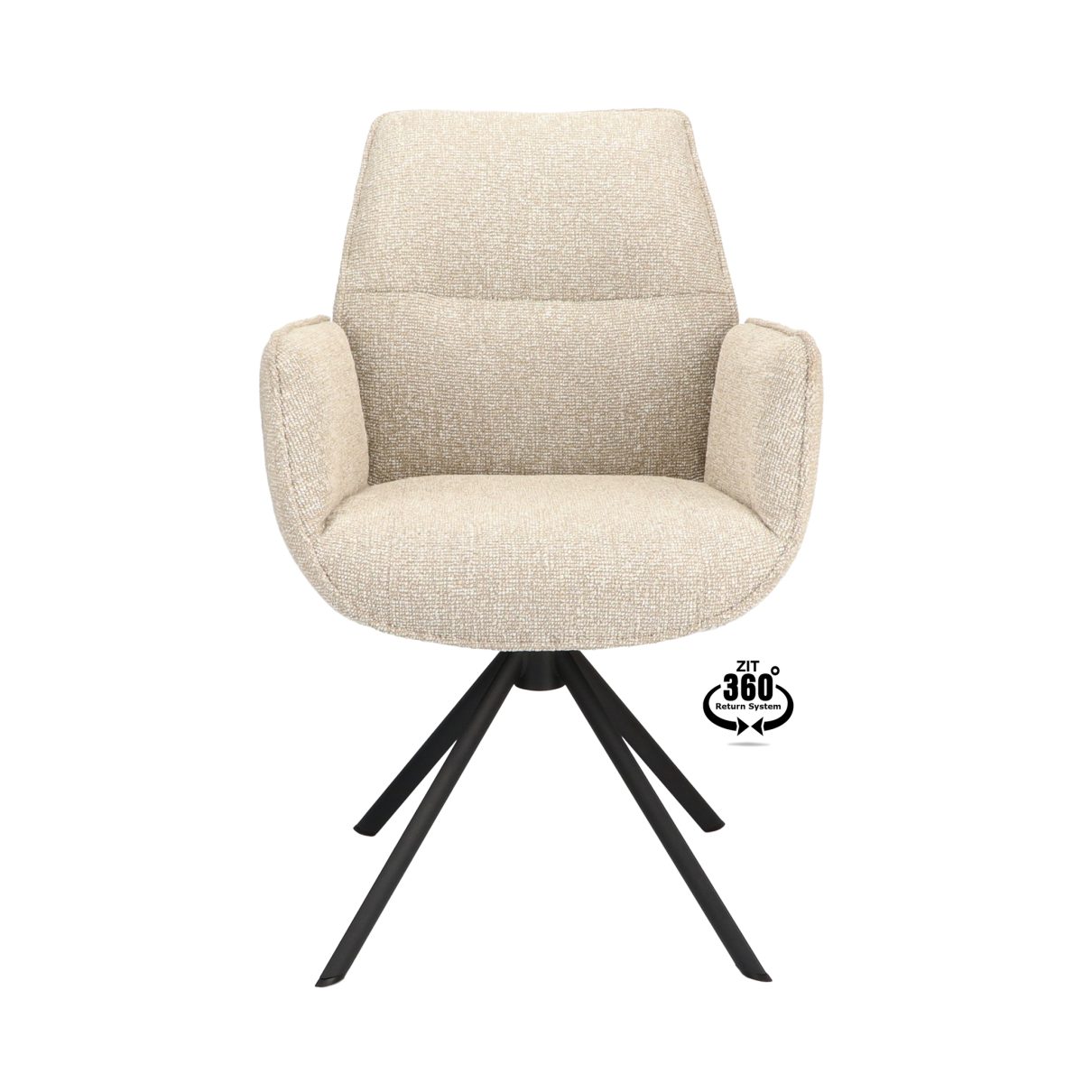 Armstoel Onyx Stof Lodge Beige 05 Poot Zwart 360° Retour-systeem - Afbeelding 2