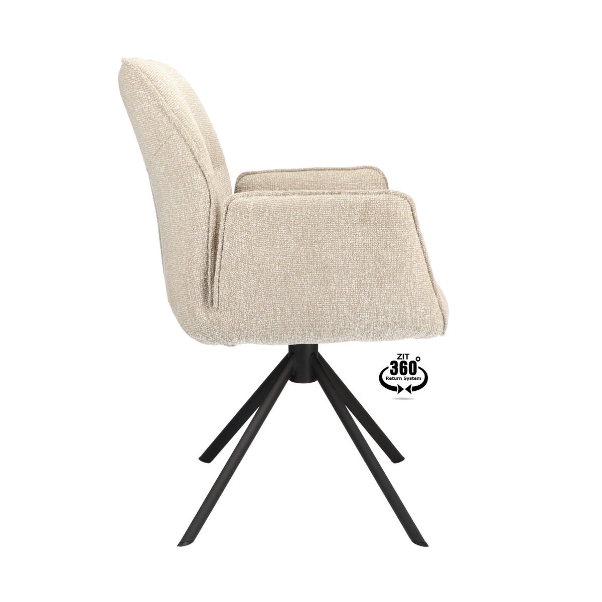 Armstoel Onyx Stof Lodge Beige 05 Poot Zwart 360° Retour-systeem - Afbeelding 3