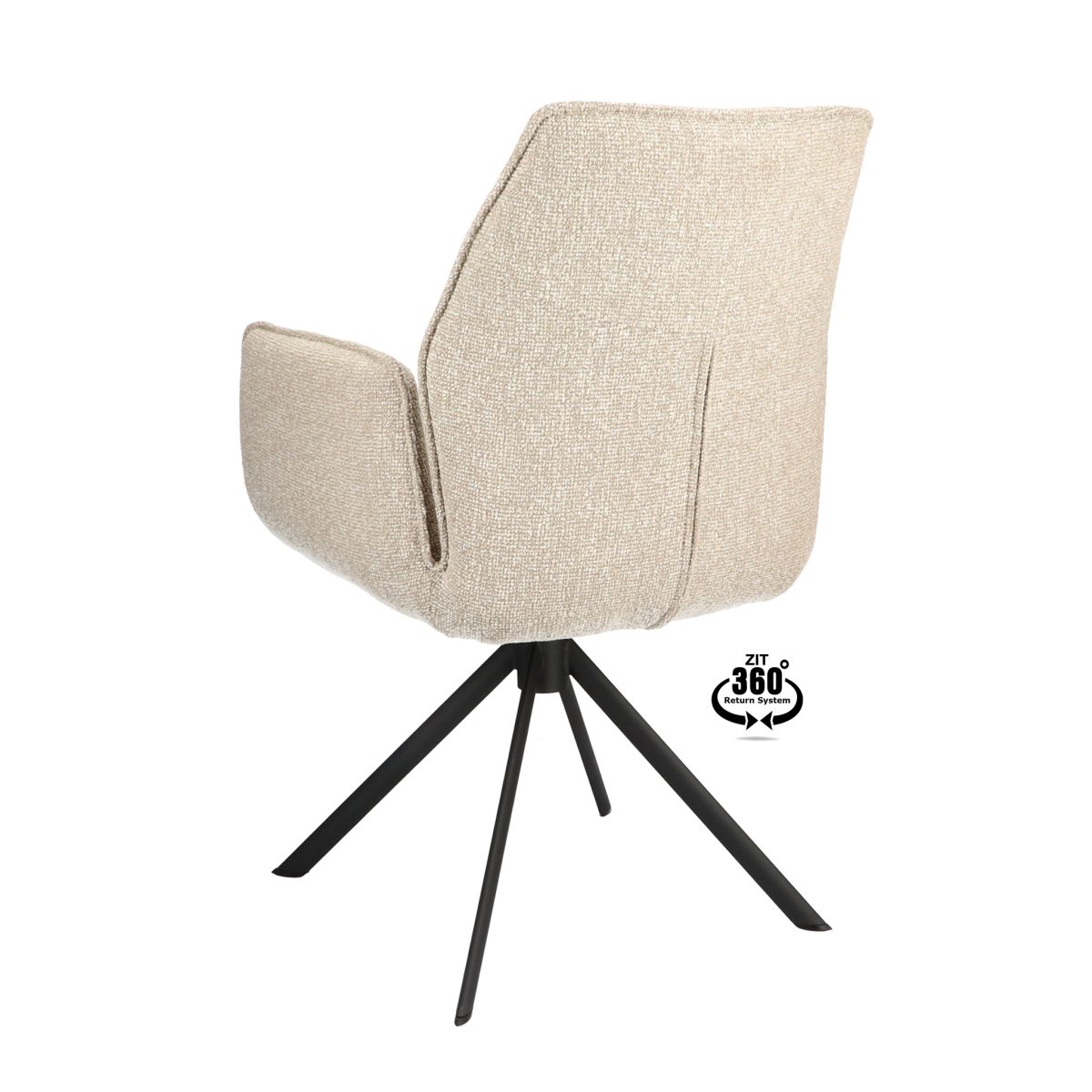 Armstoel Onyx Stof Lodge Beige 05 Poot Zwart 360° Retour-systeem - Afbeelding 4