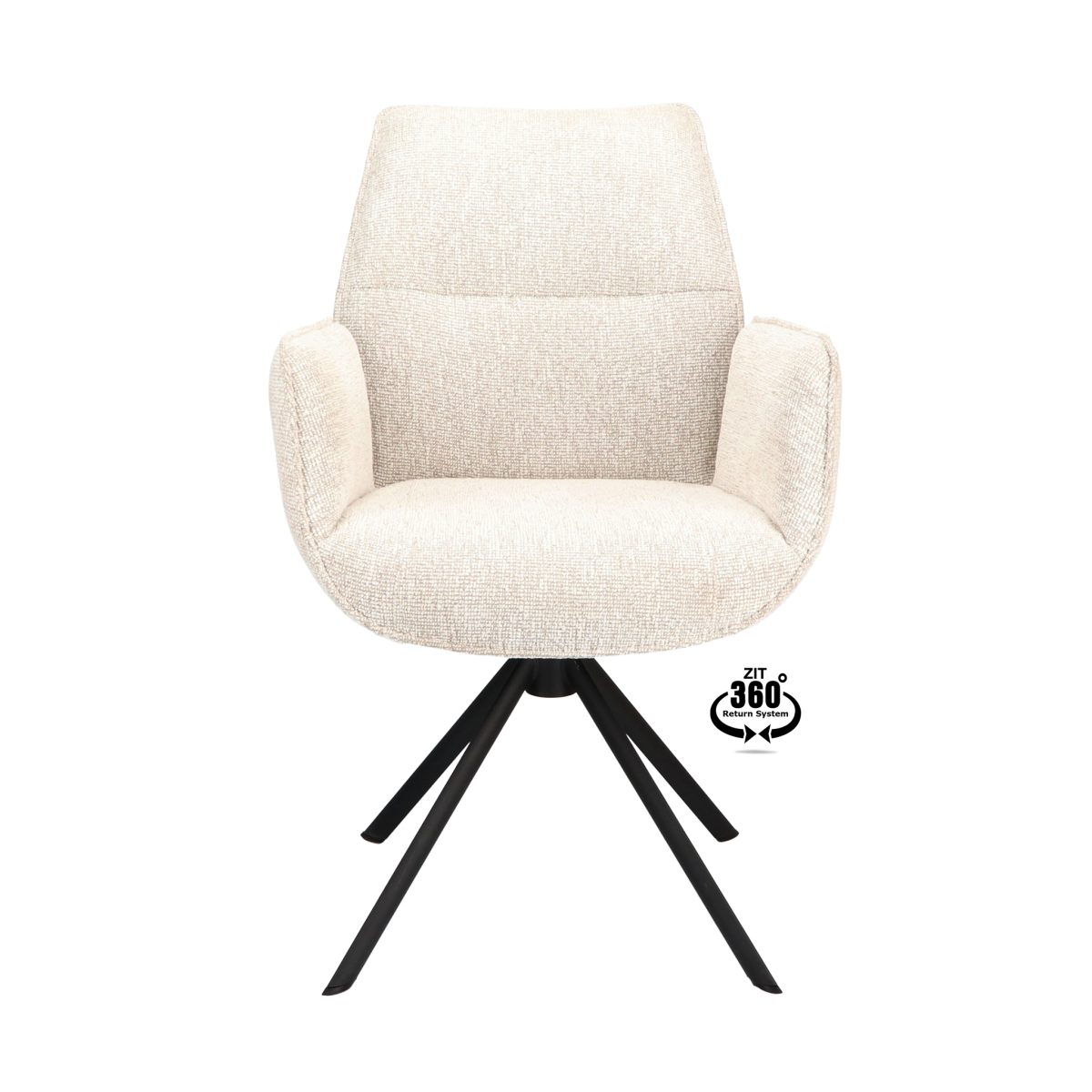 Armstoel Onyx Stof Lodge Linen 110 Poot Zwart 360° Retoursysteem - Afbeelding 2