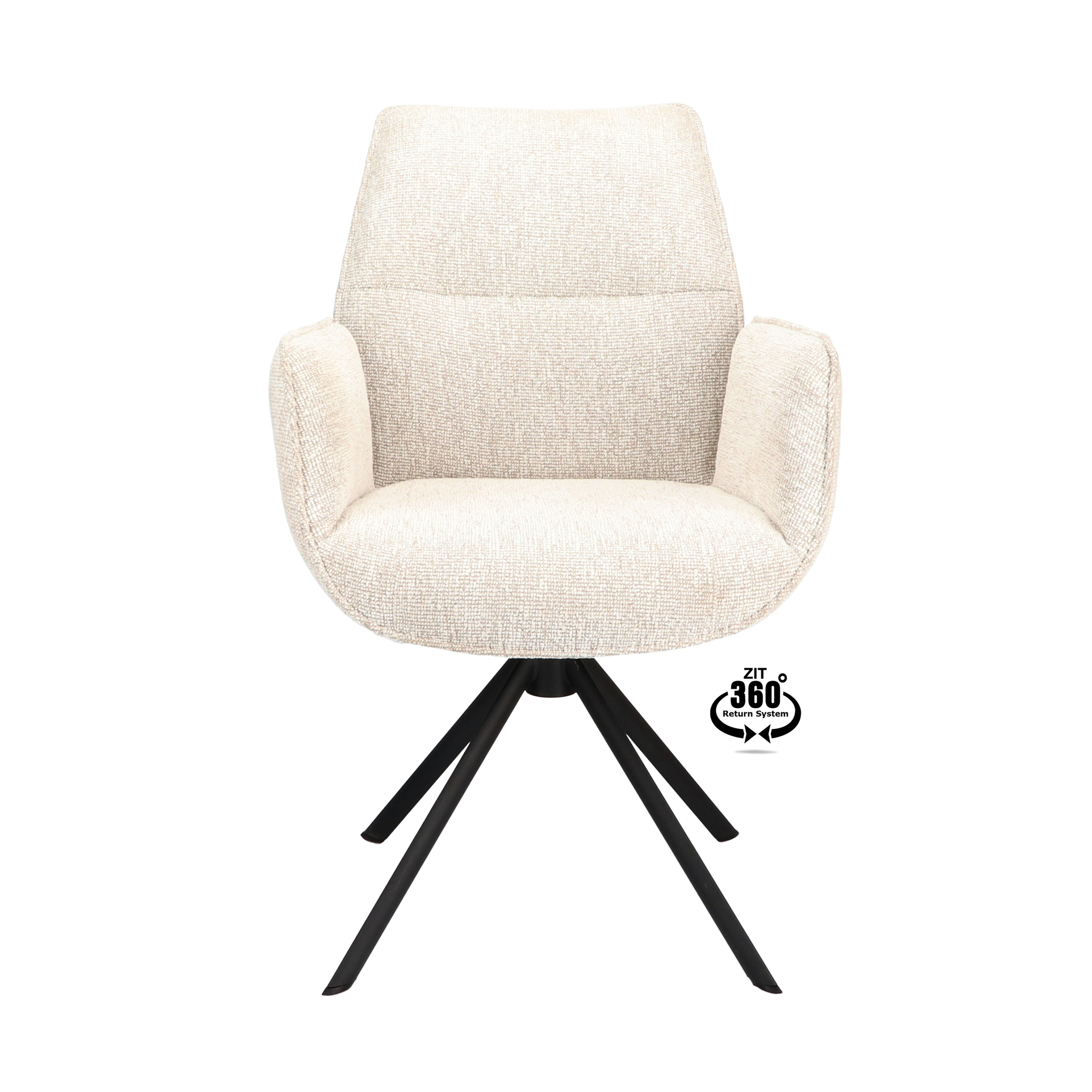 2048446-1.jpg Armstoel Onyx Stof Lodge Linen 110 Poot Zwart 360° Retoursysteem - Afbeelding 2