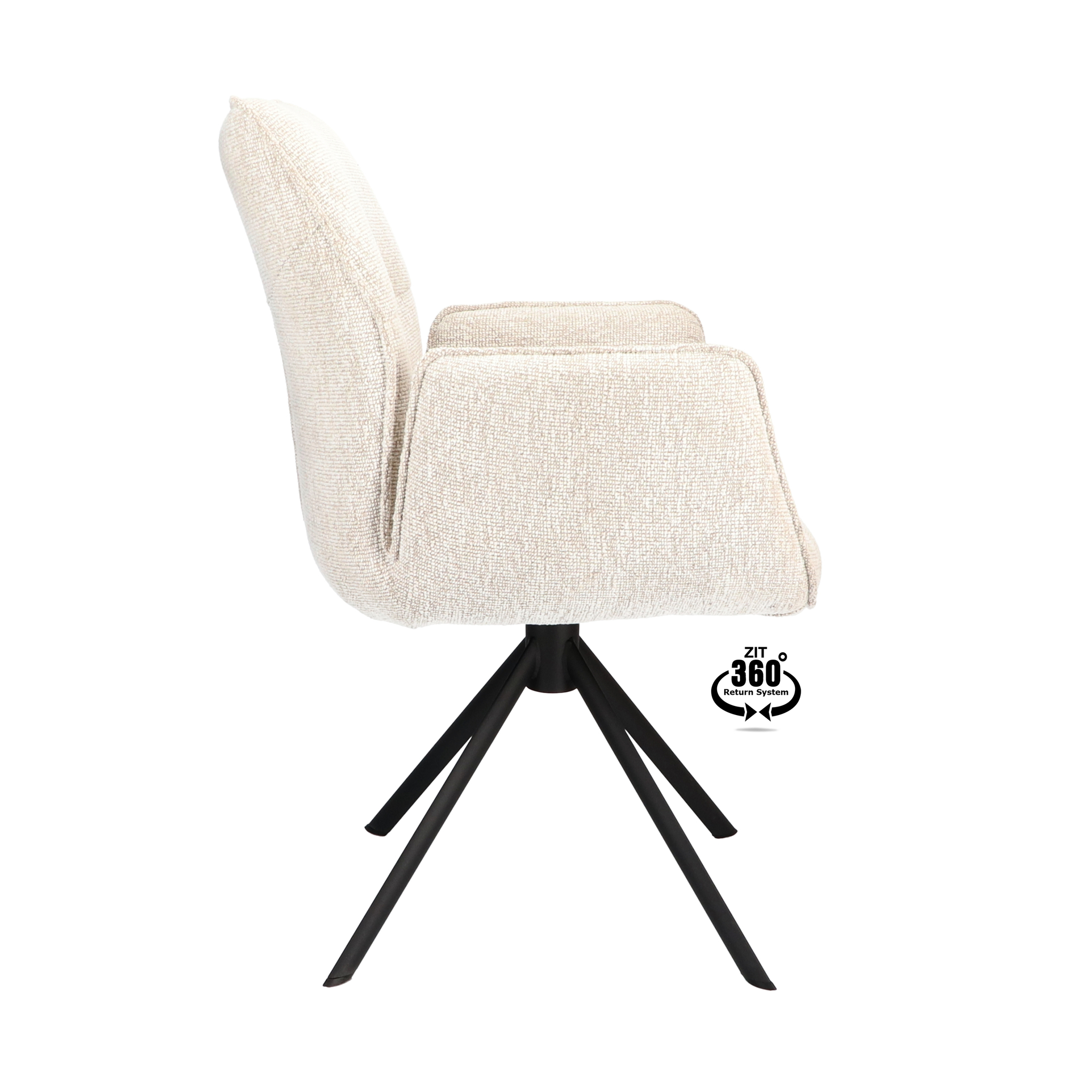 2048446-2.jpg Armstoel Onyx Stof Lodge Linen 110 Poot Zwart 360° Retoursysteem - Afbeelding 3