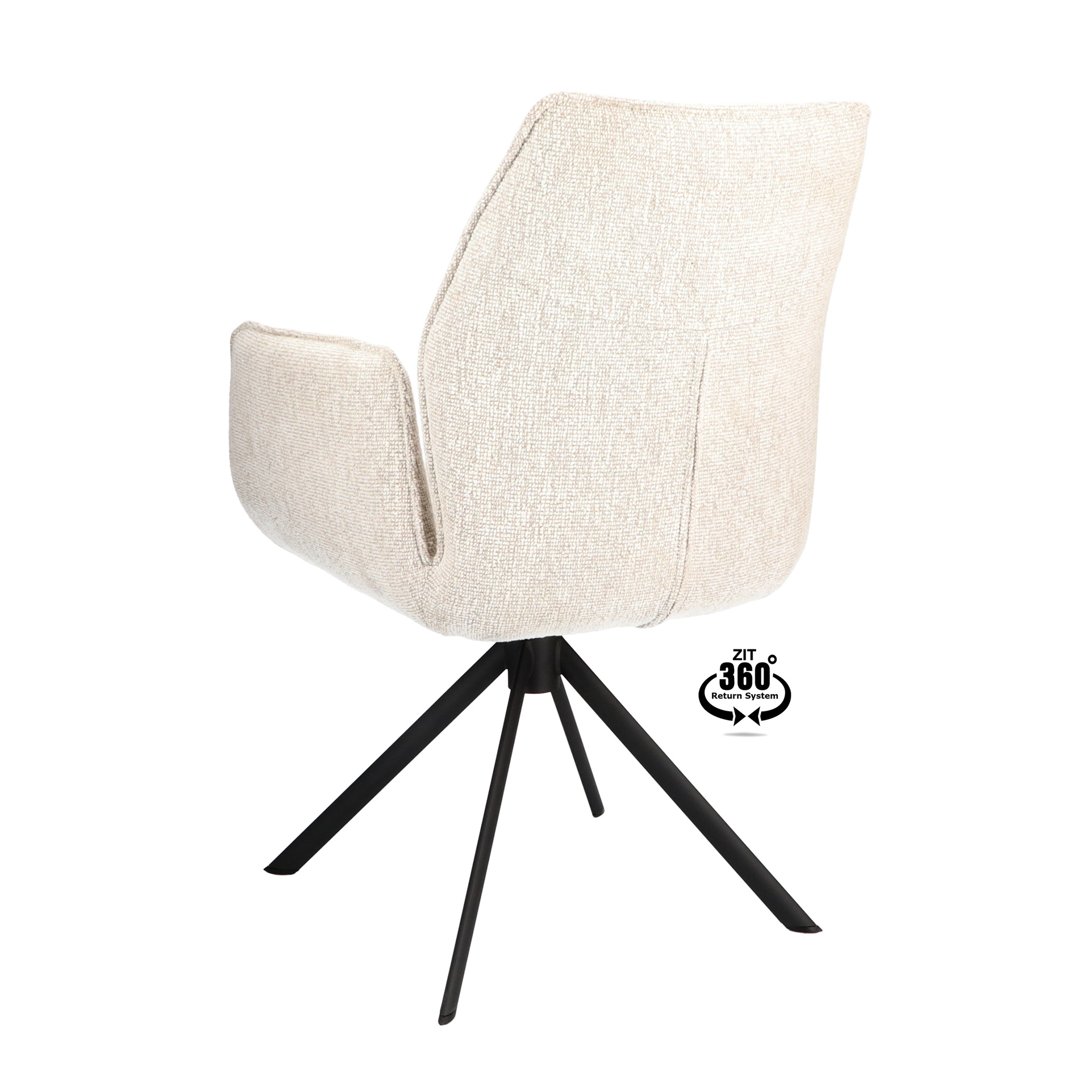 2048446-3.jpg Armstoel Onyx Stof Lodge Linen 110 Poot Zwart 360° Retoursysteem - Afbeelding 4
