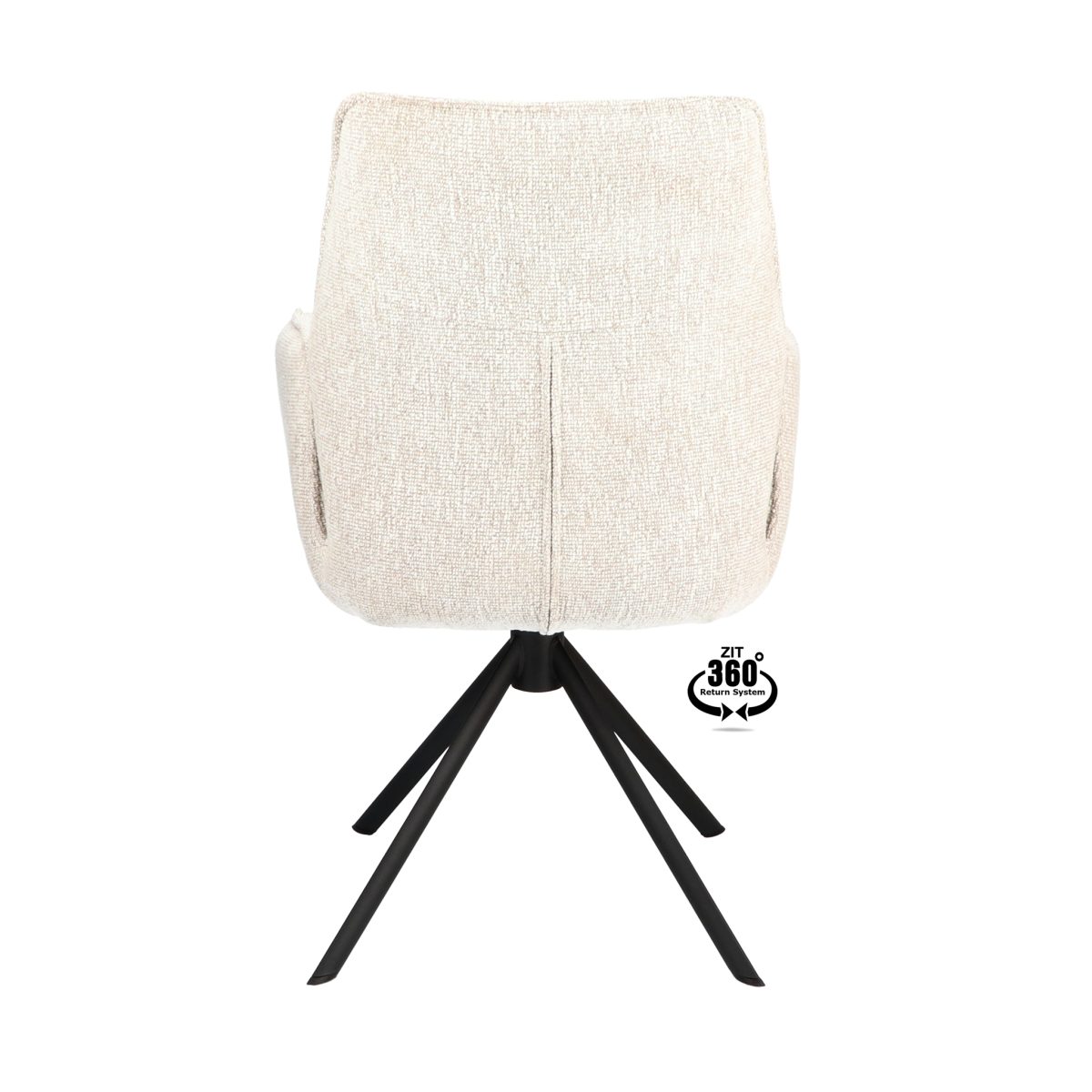 Armstoel Onyx Stof Lodge Linen 110 Poot Zwart 360° Retoursysteem - Afbeelding 5