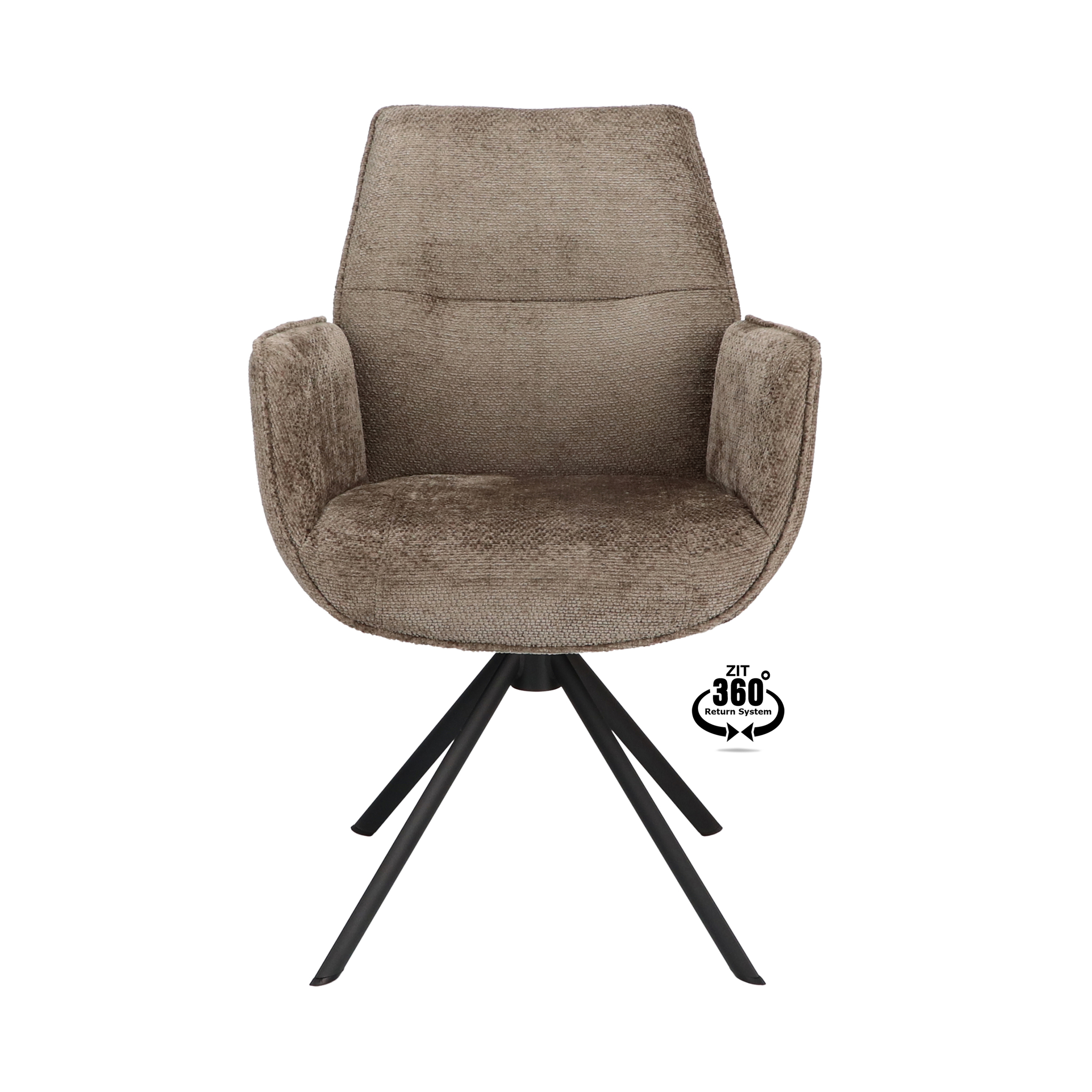 2048448-1.jpg Armstoel Onyx Stof Film Taupe 12 Poot Zwart 360° Retoursysteem - Afbeelding 2