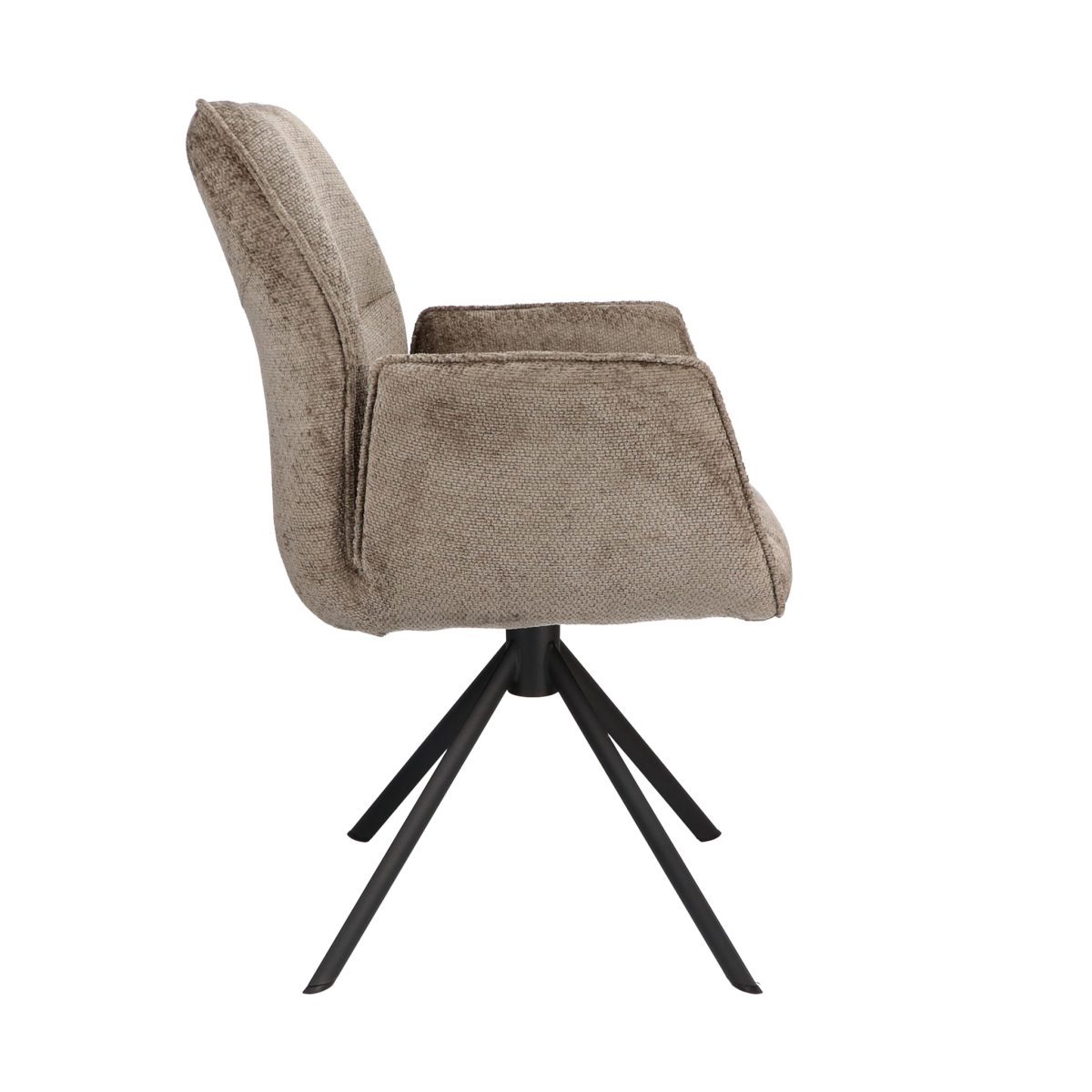 Armstoel Onyx Stof Film Taupe 12 Poot Zwart 360° Retoursysteem - Afbeelding 3