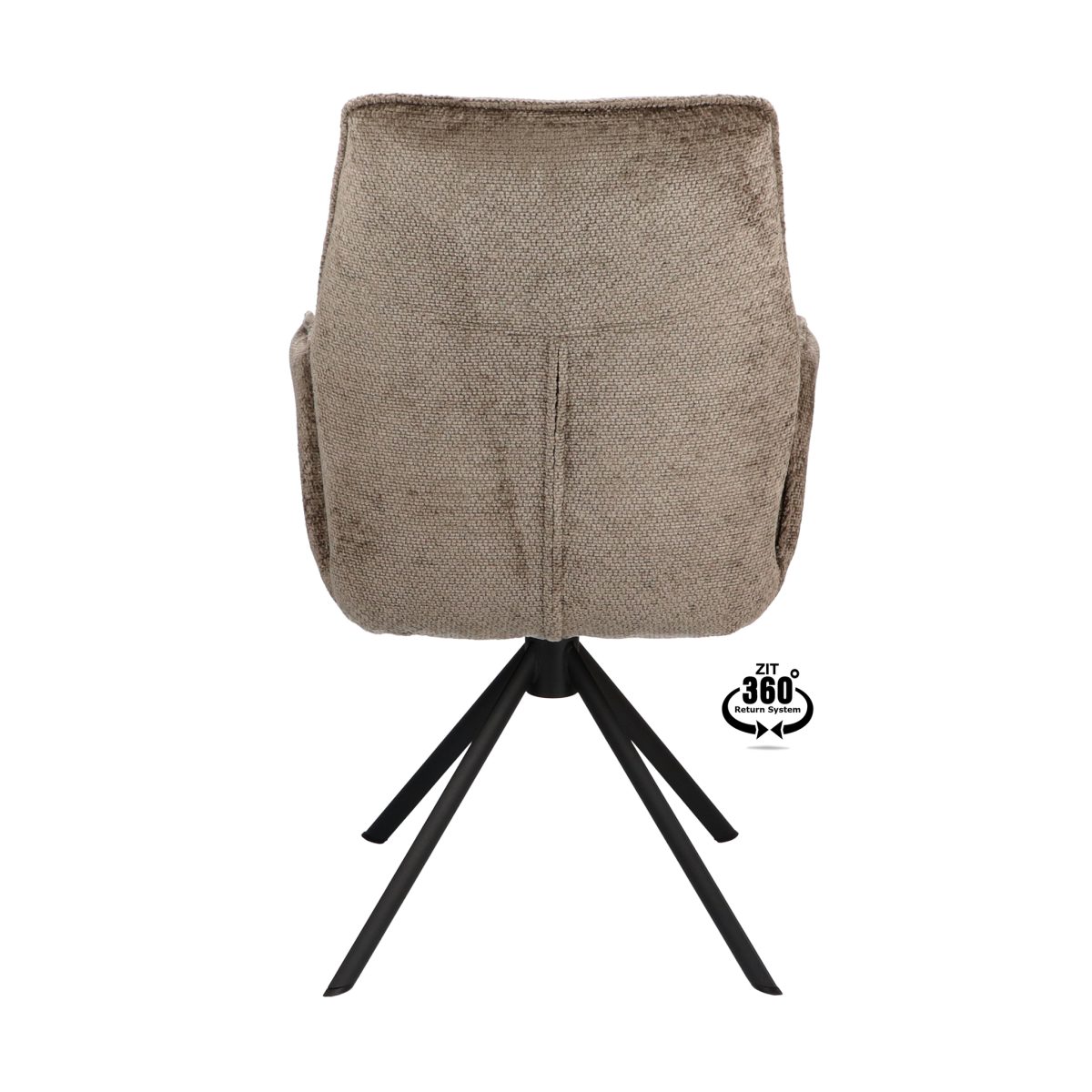 Armstoel Onyx Stof Film Taupe 12 Poot Zwart 360° Retoursysteem - Afbeelding 5