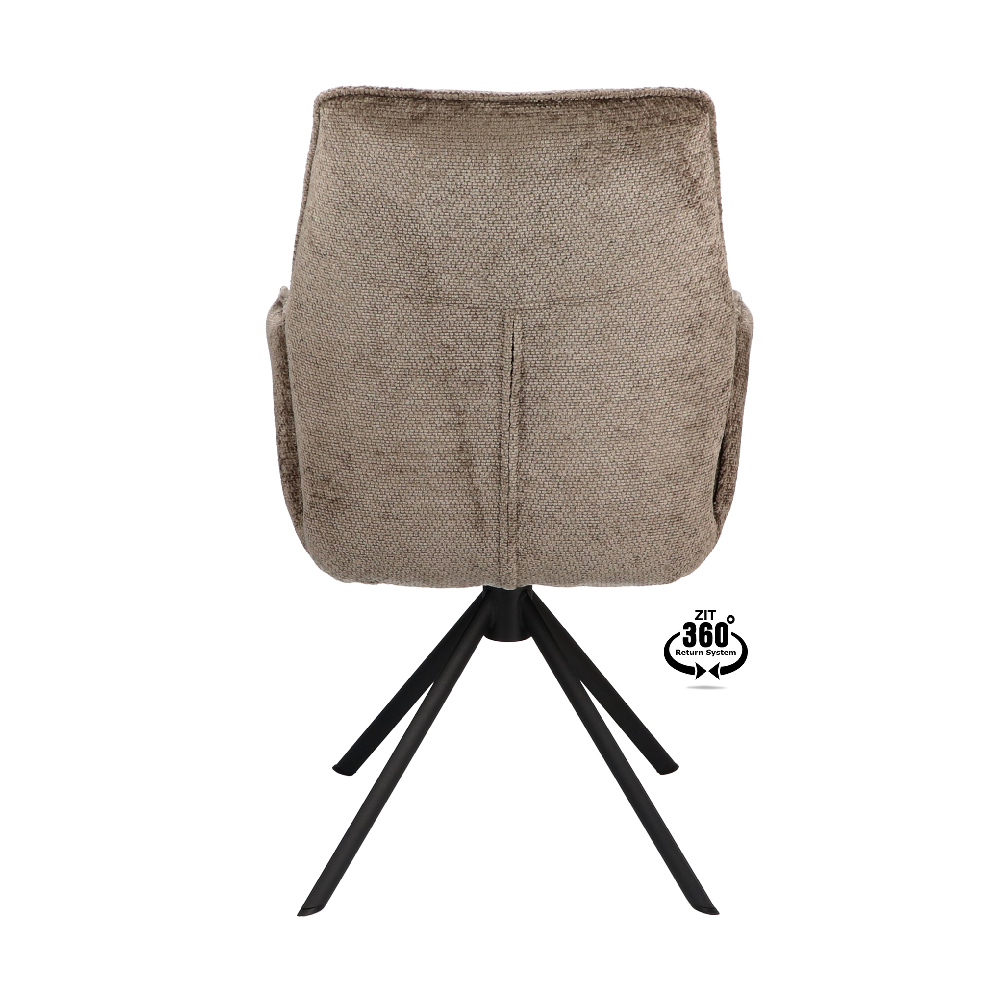2048448-4.jpg Armstoel Onyx Stof Film Taupe 12 Poot Zwart 360° Retoursysteem - Afbeelding 5