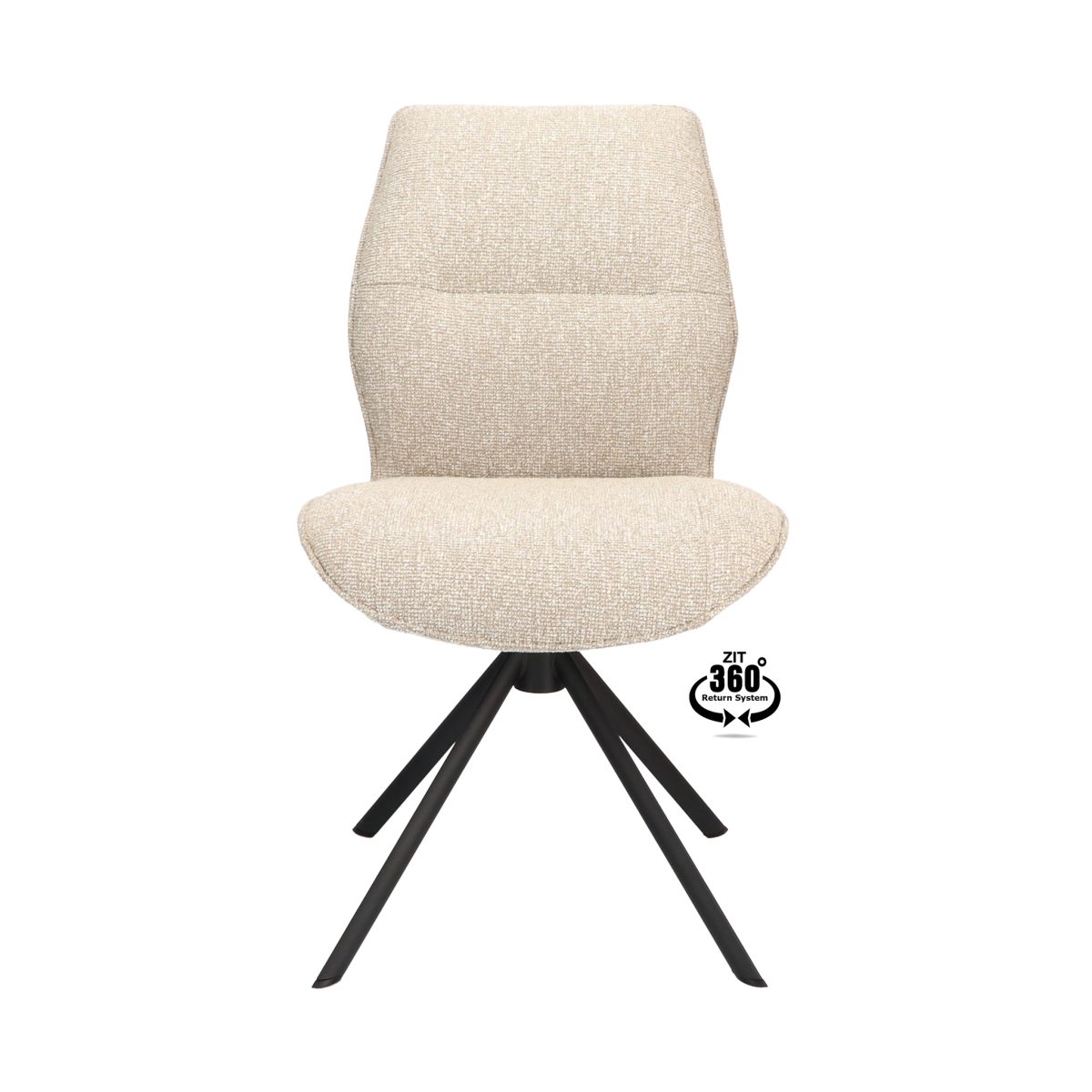 Stoel Onyx Stof Lodge Beige 05 Poot Zwart 360° Retoursysteem - Afbeelding 2