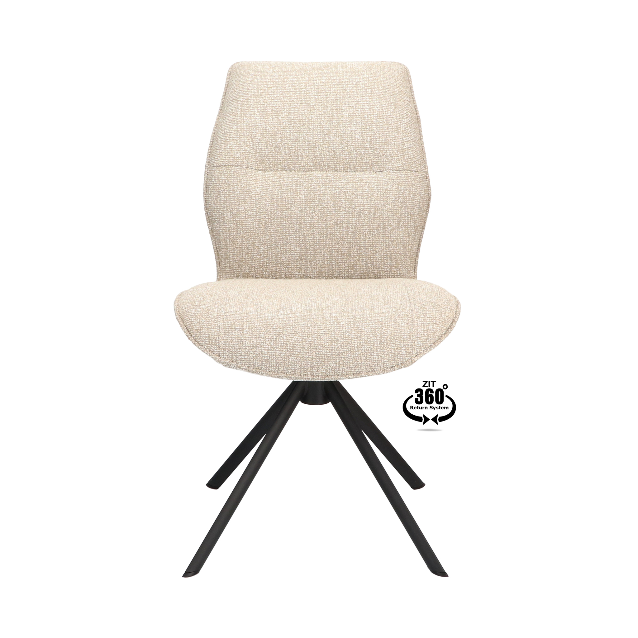 2048449-1.jpg Stoel Onyx Stof Lodge Beige 05 Poot Zwart 360° Retoursysteem - Afbeelding 2