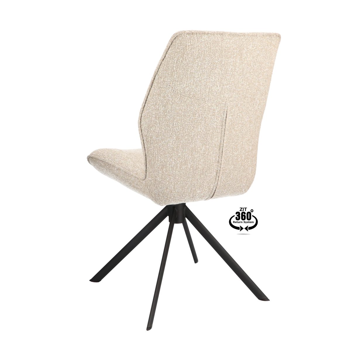 Stoel Onyx Stof Lodge Beige 05 Poot Zwart 360° Retoursysteem - Afbeelding 4