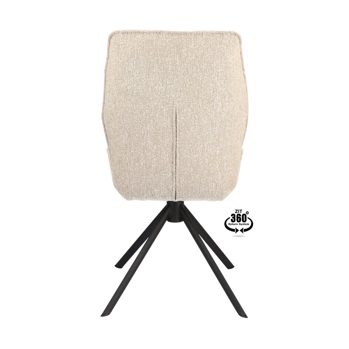 Stoel Onyx Stof Lodge Beige 05 Poot Zwart 360° Retoursysteem - Afbeelding 5