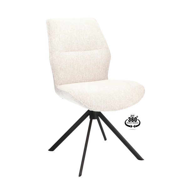 Stoel Onyx Stof Lodge Linnen 110 Poot Zwart 360° Retoursysteem