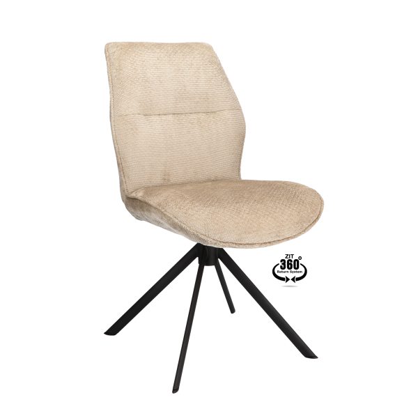 Stoel Onyx Stof Movie Desert 109 Poot Zwart 360° Retoursysteem