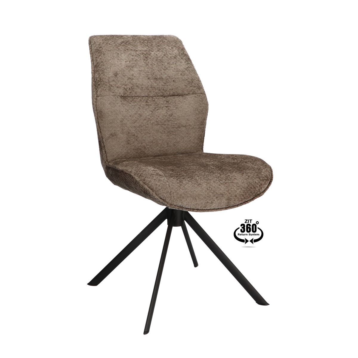 Stoel Onyx Stof Movie Taupe 12 Poot Zwart 360° Retour-systeem - Afbeelding 1
