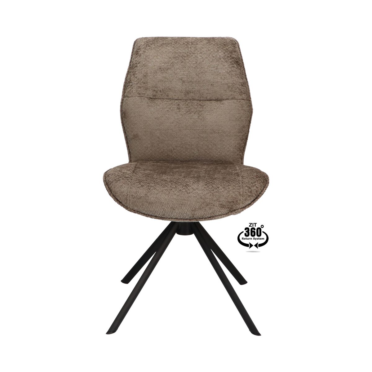Stoel Onyx Stof Movie Taupe 12 Poot Zwart 360° Retour-systeem - Afbeelding 2