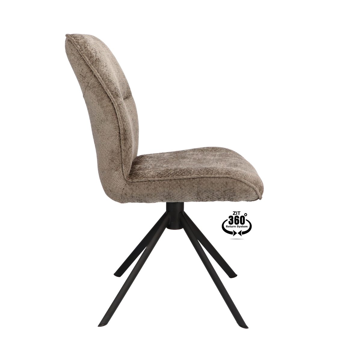 Stoel Onyx Stof Movie Taupe 12 Poot Zwart 360° Retour-systeem - Afbeelding 3