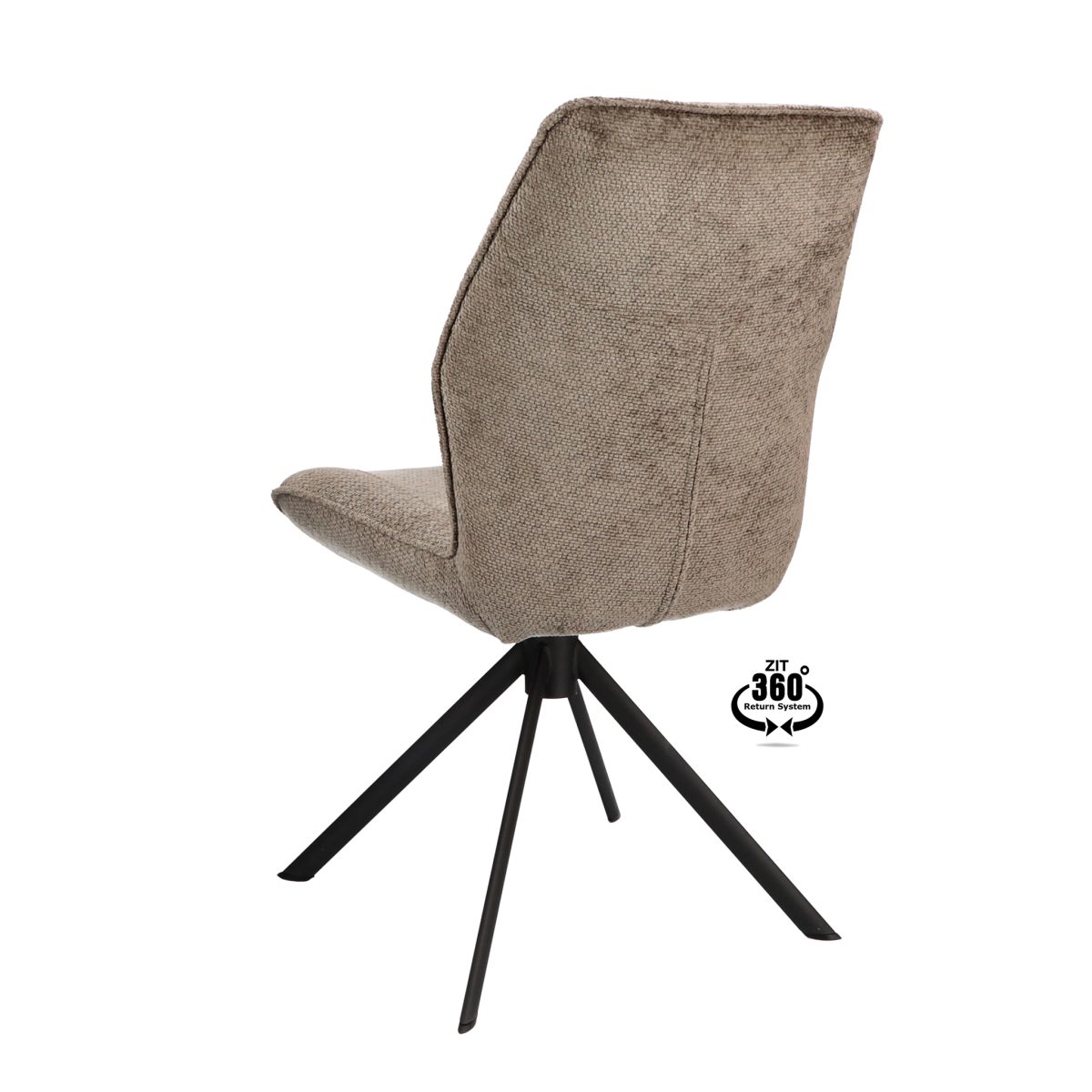 Stoel Onyx Stof Movie Taupe 12 Poot Zwart 360° Retour-systeem - Afbeelding 4