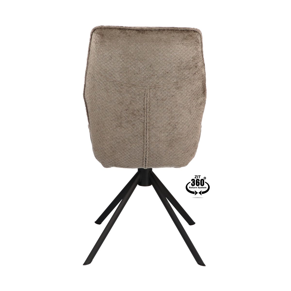 Stoel Onyx Stof Movie Taupe 12 Poot Zwart 360° Retour-systeem - Afbeelding 5