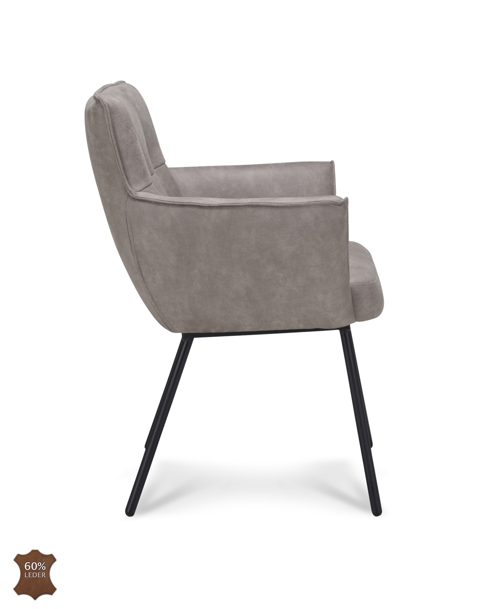 2048465-2.jpg Armstoel Nevada Microleder Bull Clay 84 Poot Zwart - Afbeelding 3