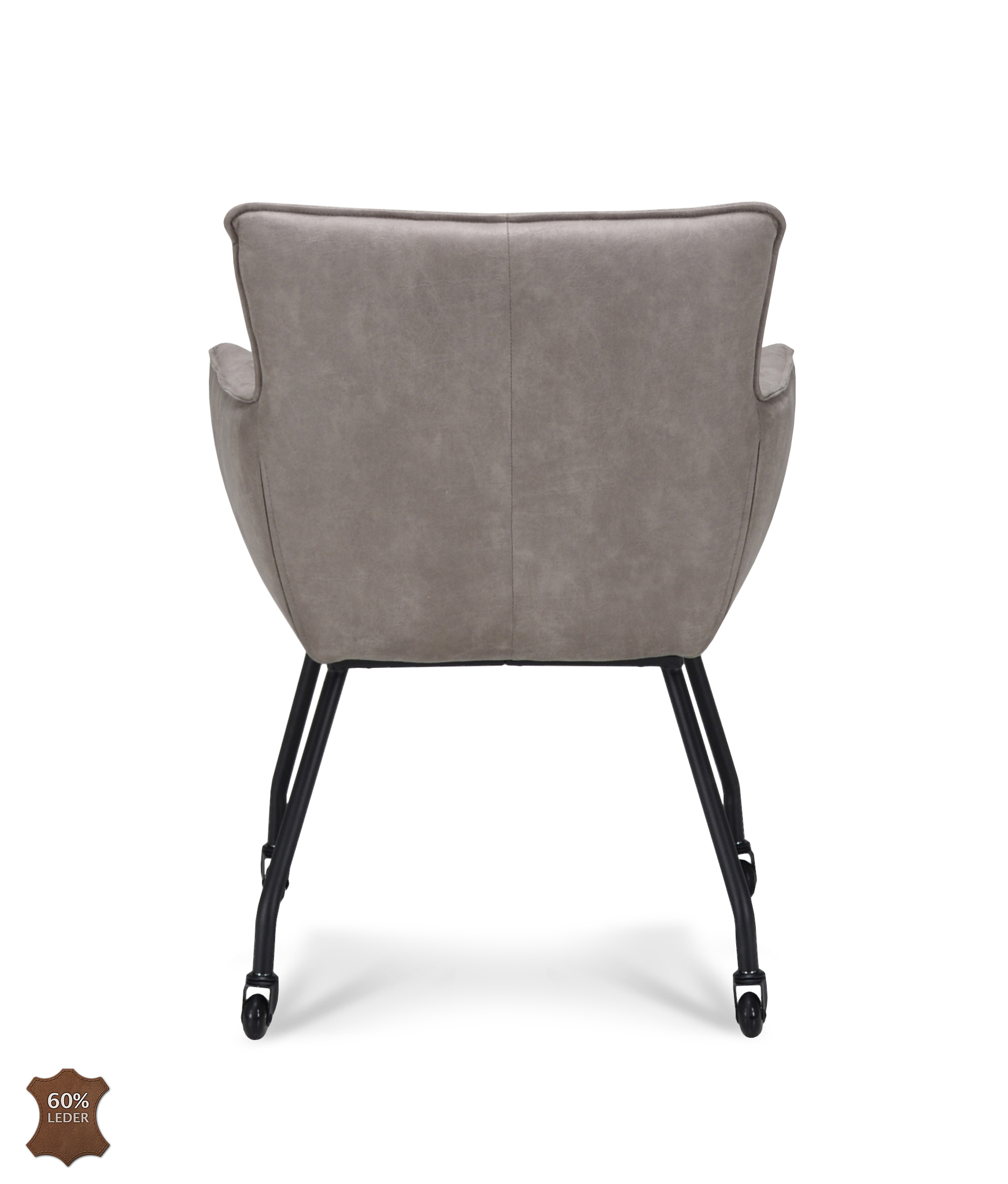 2048473-4.jpg Armstoel Nevada op Wielen Microleder Bull Clay 84 Poten Zwart Op Wielen - Afbeelding 5