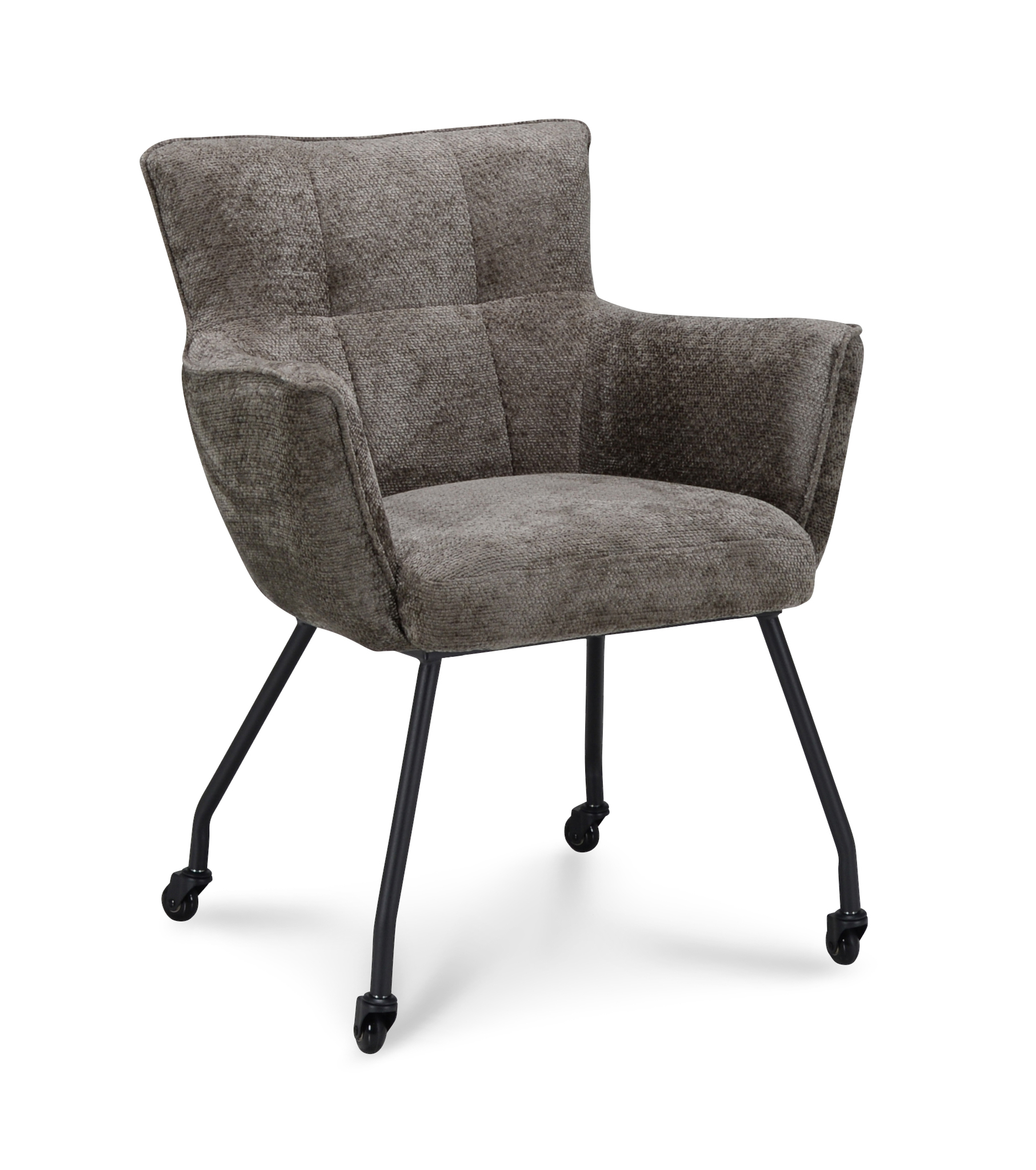 2048476-0.jpg Armstoel Nevada op Wielen Stof Movie Taupe 12 Poten Zwart Op Wielen - Afbeelding 1