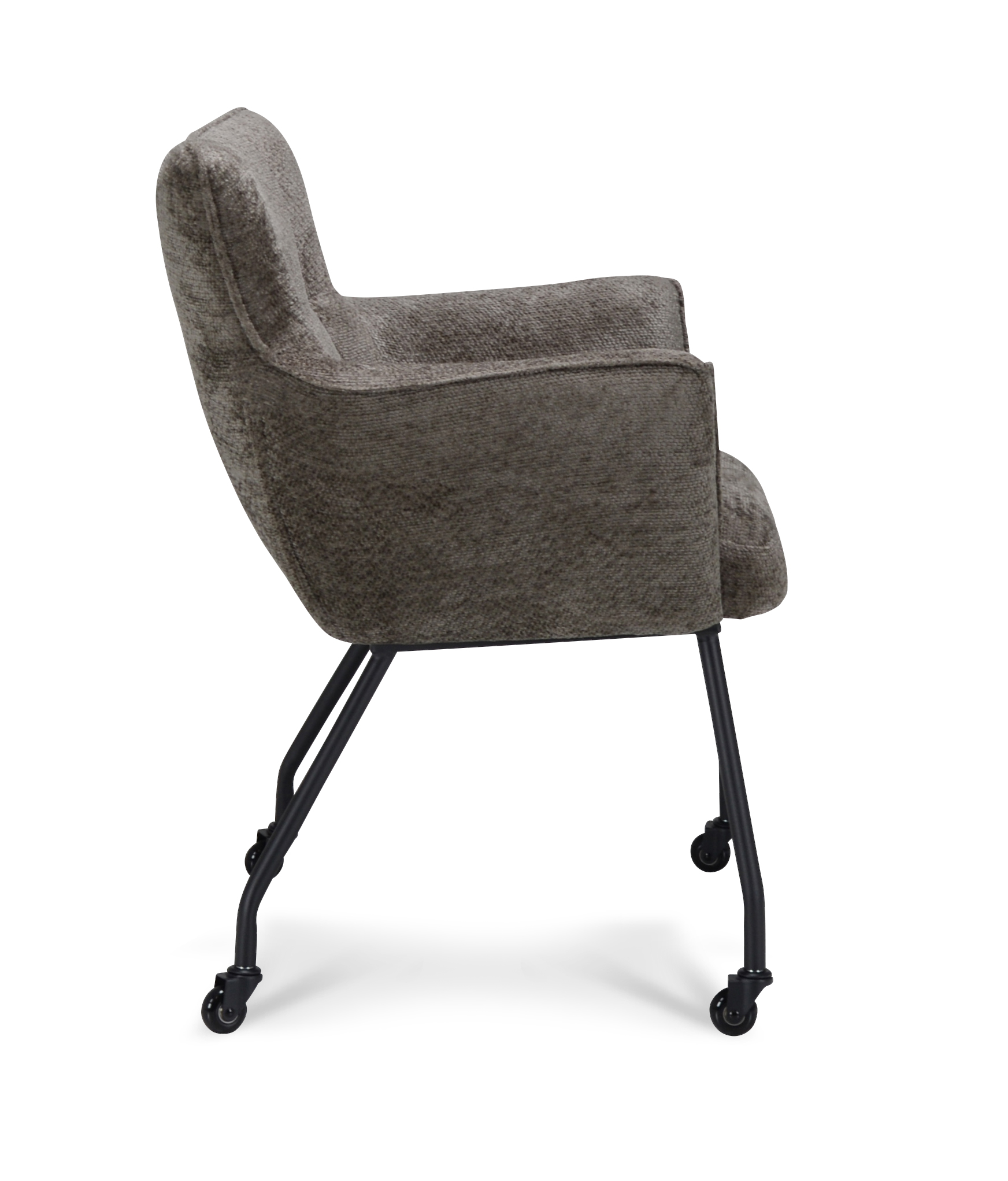 2048476-2.jpg Armstoel Nevada op Wielen Stof Movie Taupe 12 Poten Zwart Op Wielen - Afbeelding 3