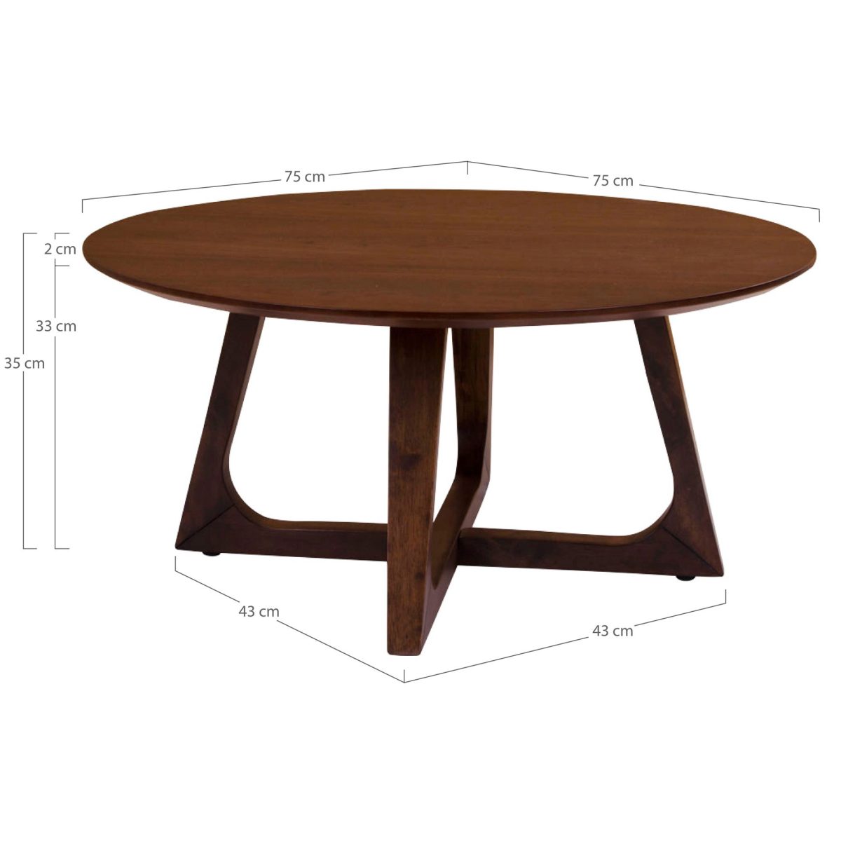 Hellerup Salontafel - Salontafel in walnootfineer Ø 75 cm - Afbeelding 4