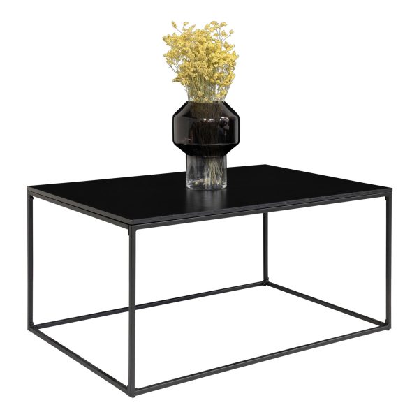 Salontafel Vita - Salontafel met zwart frame en zwart blad 90x60x45 cm