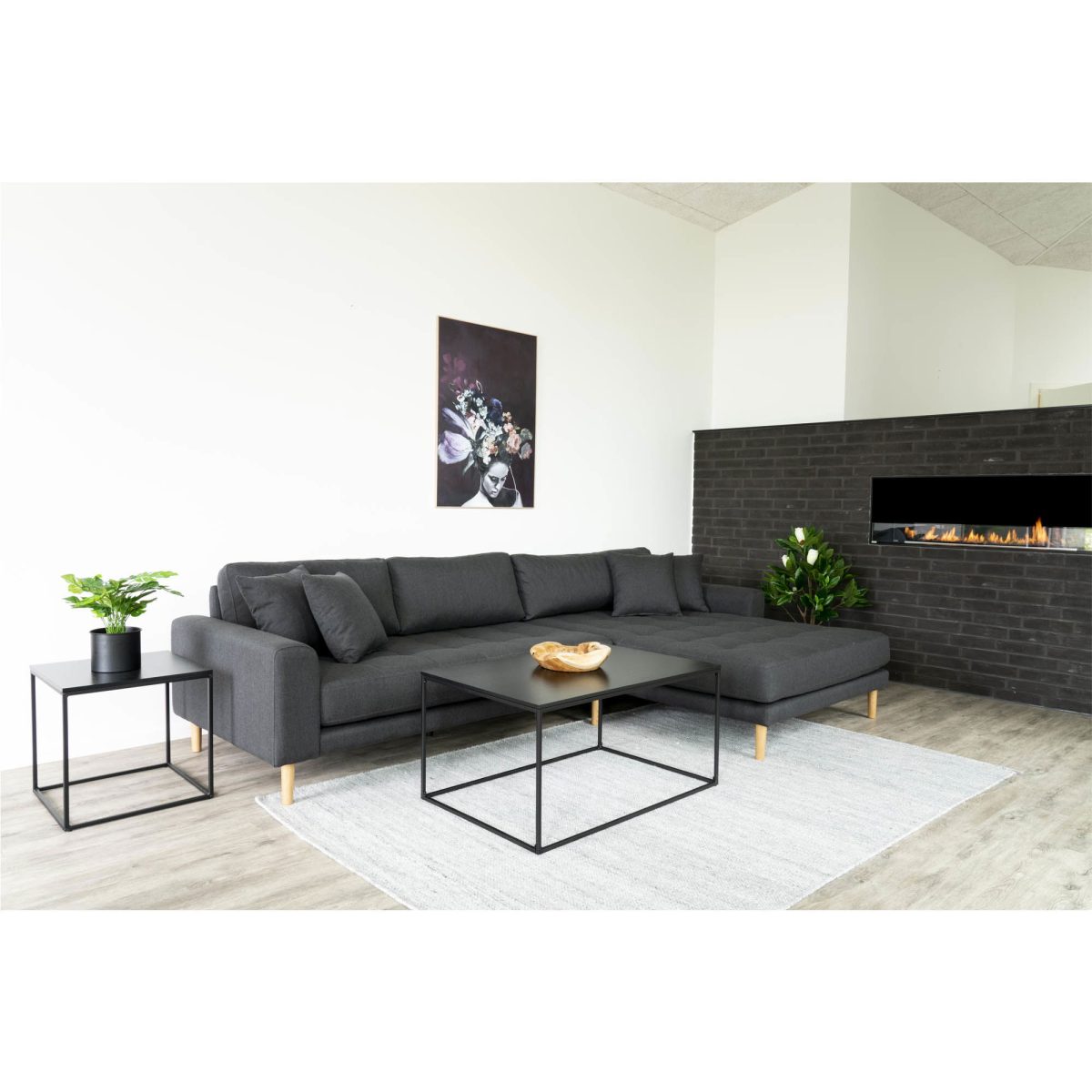 Salontafel Vita - Salontafel met zwart frame en zwart blad 90x60x45 cm - Afbeelding 2