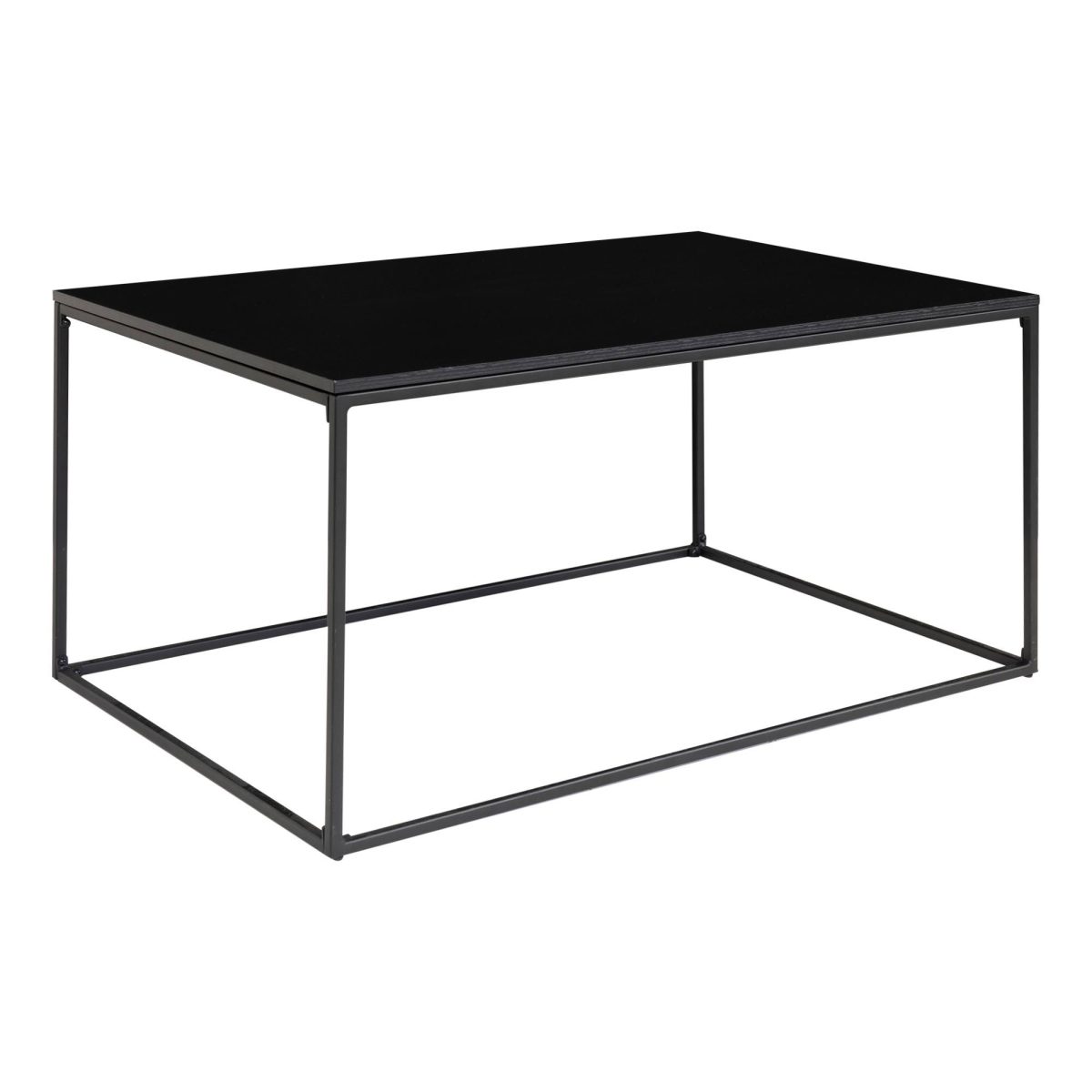 Salontafel Vita - Salontafel met zwart frame en zwart blad 90x60x45 cm - Afbeelding 3