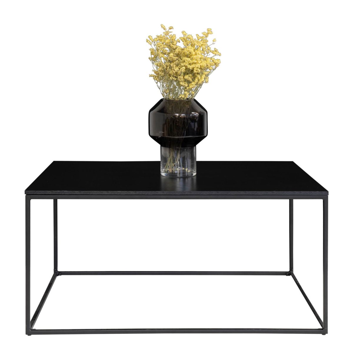 Salontafel Vita - Salontafel met zwart frame en zwart blad 90x60x45 cm - Afbeelding 4