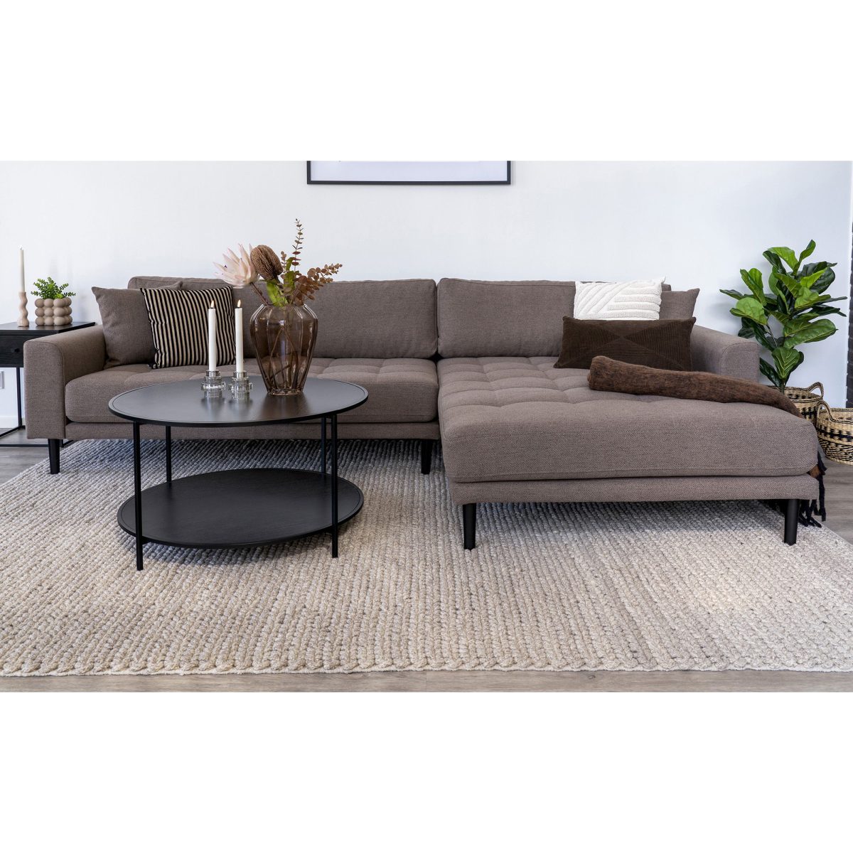 Vita salontafel - Ronde salontafel met zwart frame en zwarte bladen Ã¸80x45 cm - Afbeelding 2