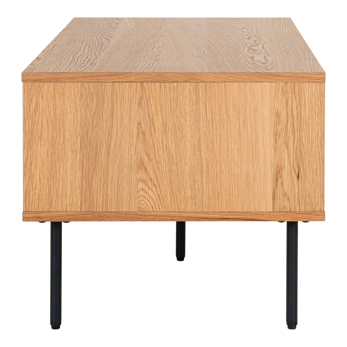 Salontafel Kyoto - Salontafel, eiken fineer, zwarte metalen poten, 2 laden 50x100x45 cm - Afbeelding 5