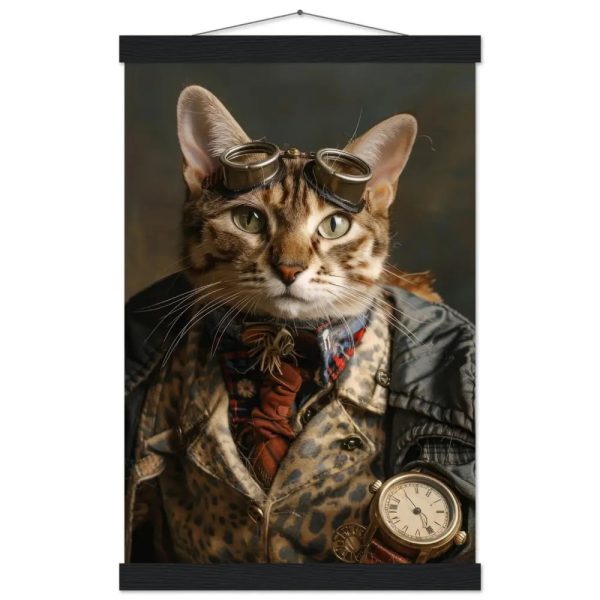 Schoolposter van een mannelijke Savannah kat