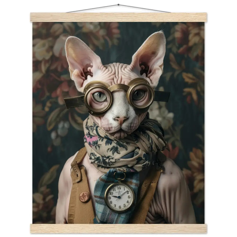 2c4abc0a-ec03-4912-a170-97fc4a4a42ef-0.jpg Schoolposter van een vrouwelijke Sphynx kat - Afbeelding 1
