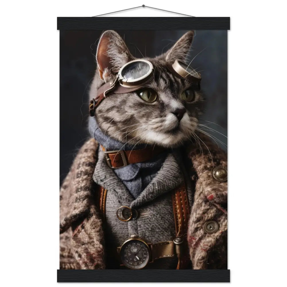 2fbda76f-7e4d-473f-94d8-6a9694d0c8f4-0.jpg Schoolposter van een mannelijke Egyptische Mau kat - Afbeelding 1