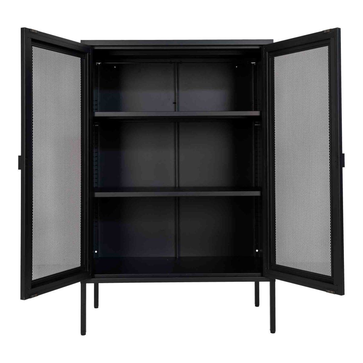 Melbourne Displaykast - Displaykast in zwart met gaasdeur - Afbeelding 4