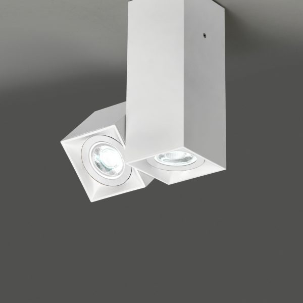 Dau 80 plafondlamp 2 x GU10 gestructureerd wit