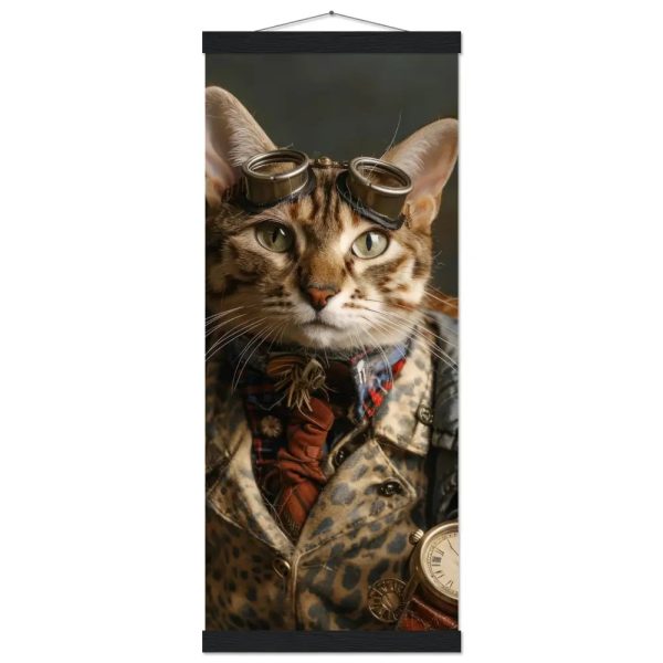Schoolposter van een mannelijke Savannah kat