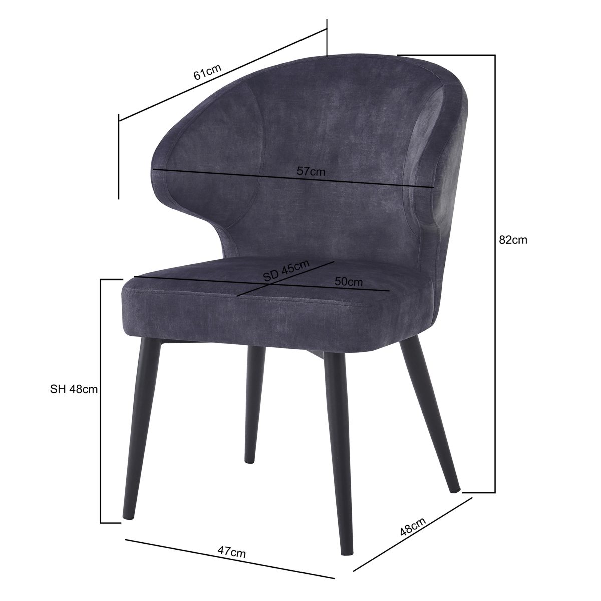 Donna Antraciet Fluweel (set van 2) - Afbeelding 6