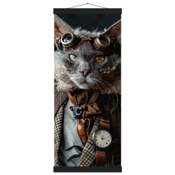Schoolposter van een mannelijke Lykoi kat