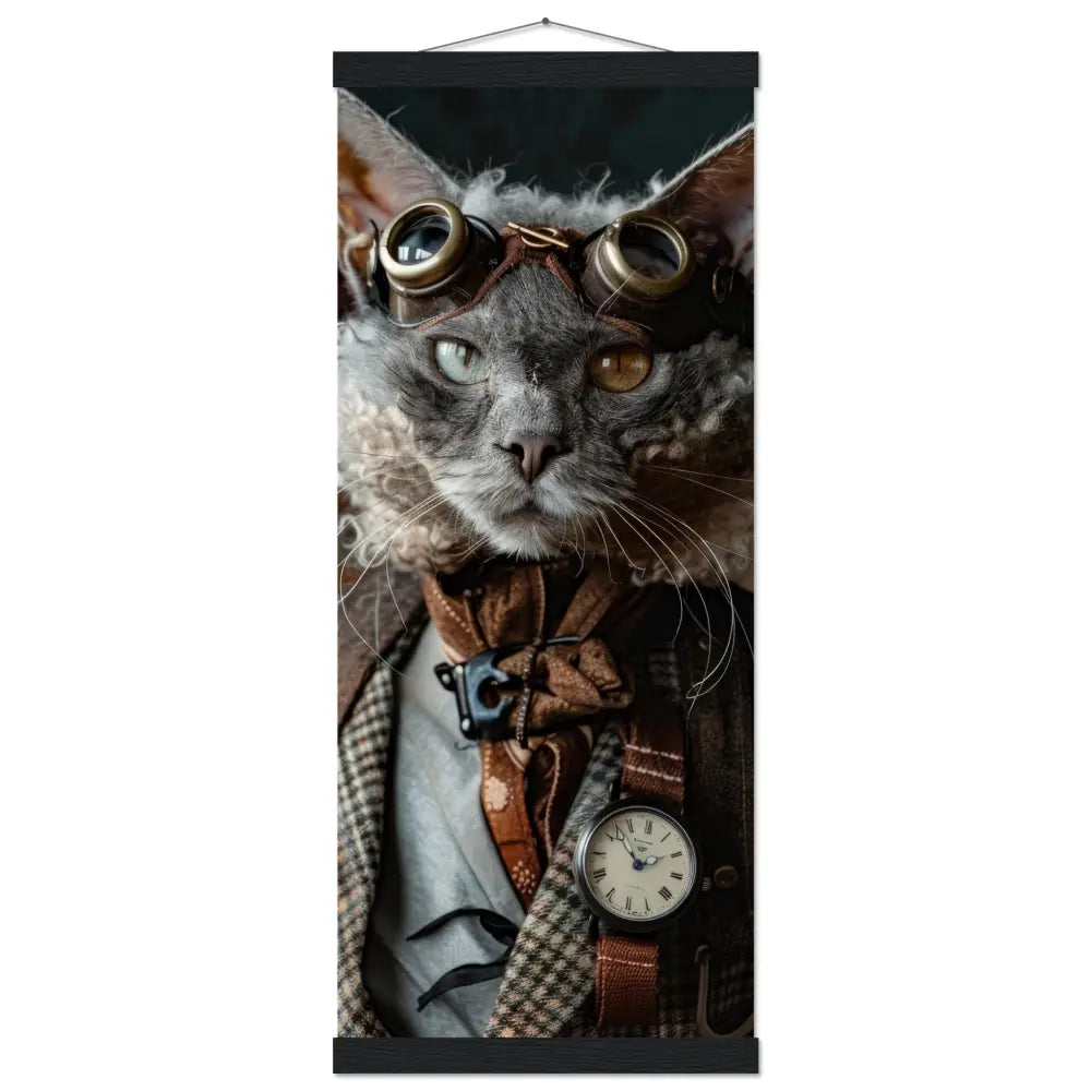 367fb8ed-9717-417e-acd0-d4f467e52a28-0.jpg Schoolposter van een mannelijke Lykoi kat - Afbeelding 1